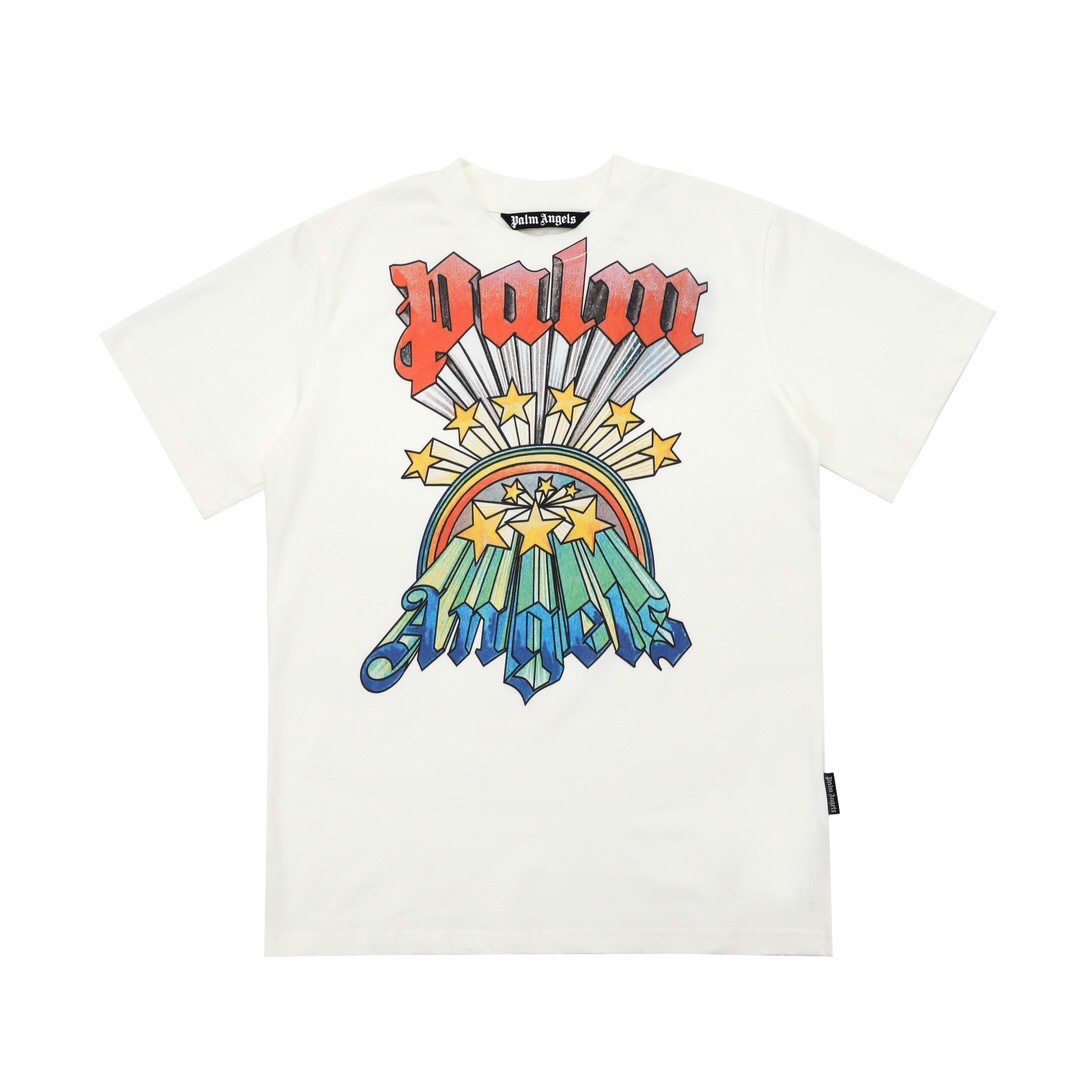 Palm Angels Rainbow Stars T-Shirt  - everydesigner