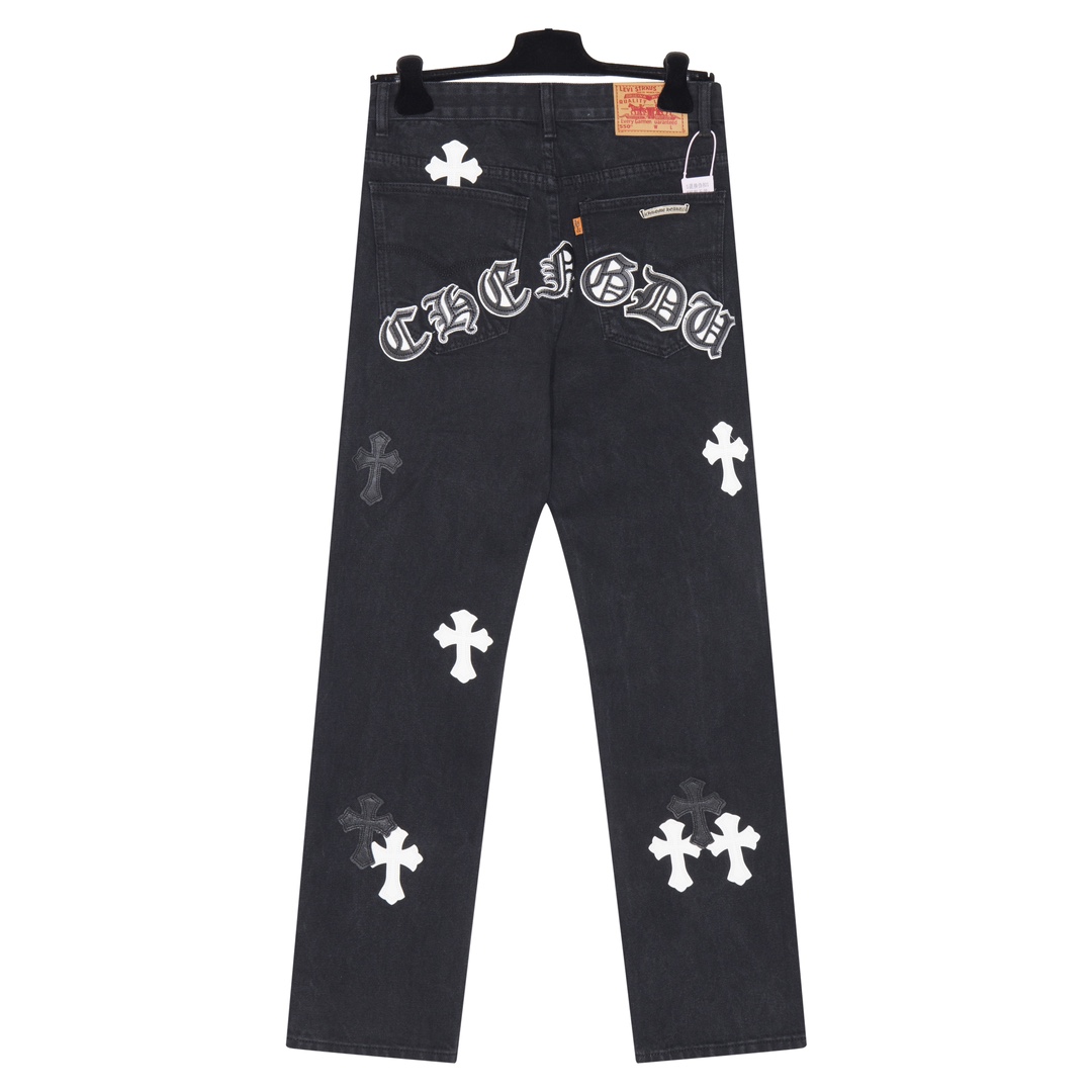 Chrome Hearts Cross Patch Jeans - everydesigner