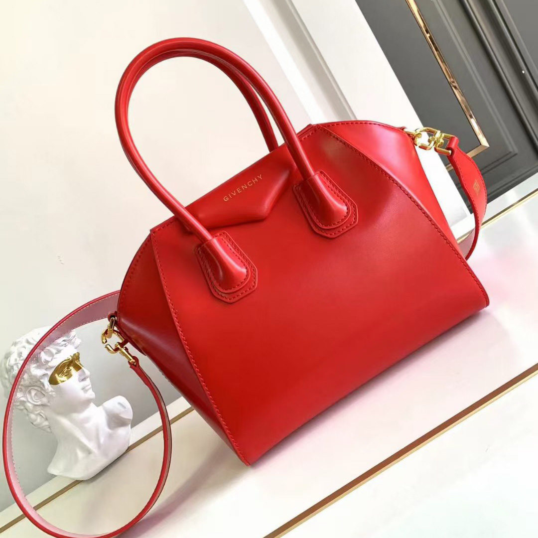 Givenchy Shiny Lord Calfskin Small Antigona Medium Red (22*27*13cm) - everydesigner