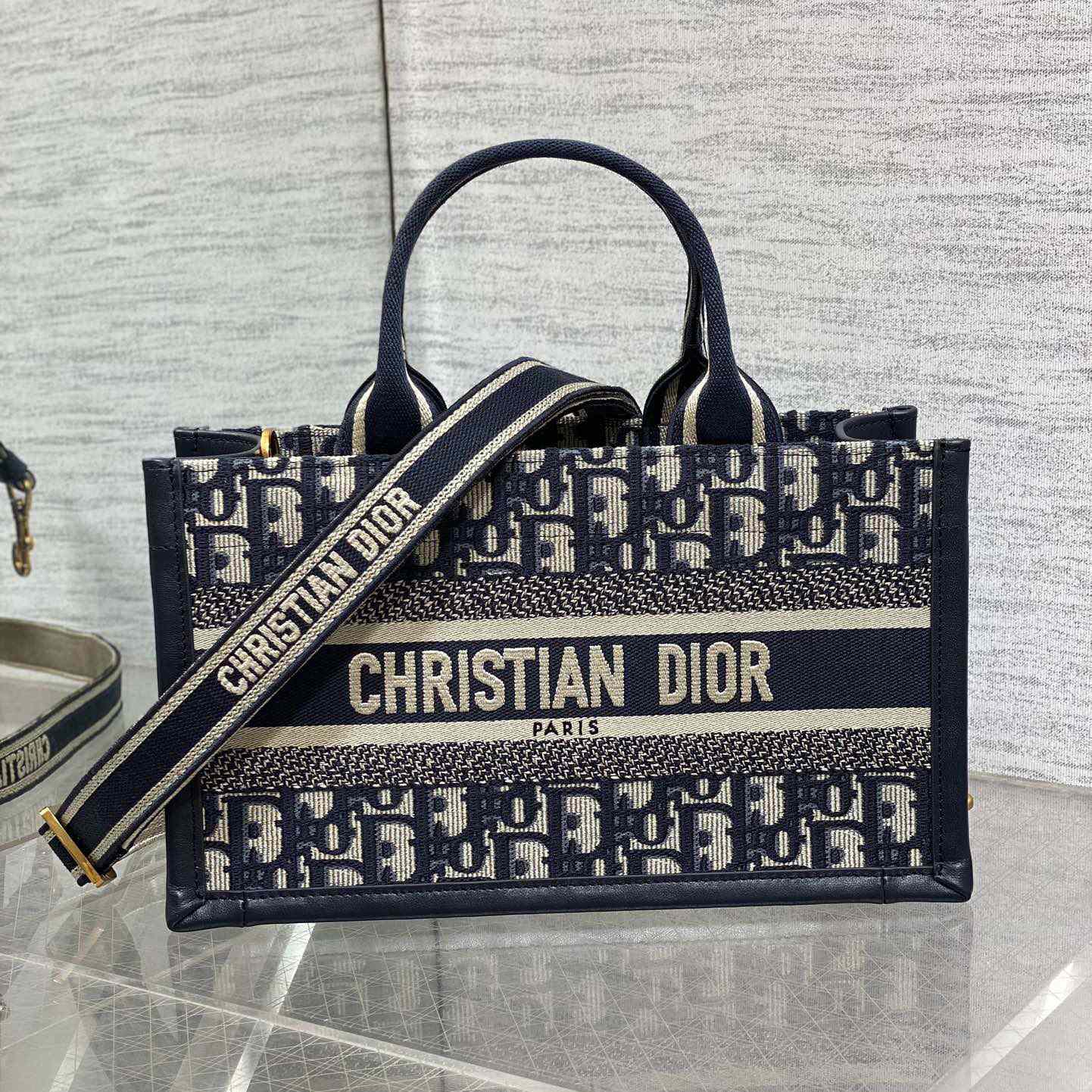 Dior East-West Dior Book Tote With Strap   - everydesigner