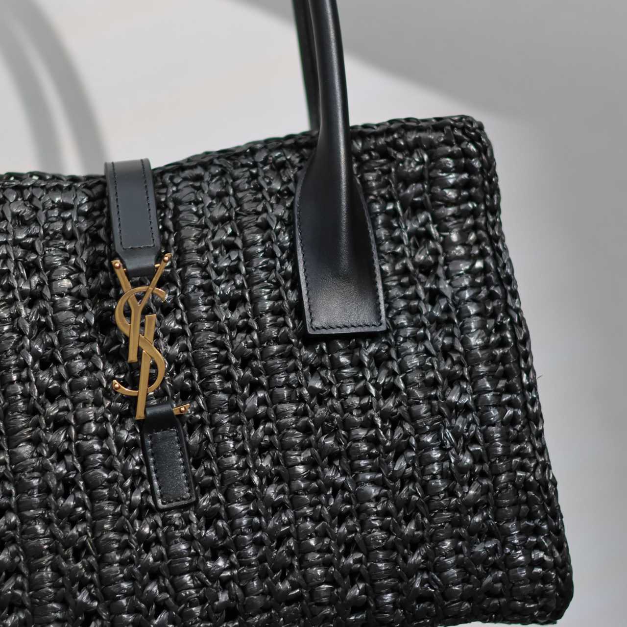 Saint Laurent Panier Raffia Tote Bag  29-21-9cm - everydesigner