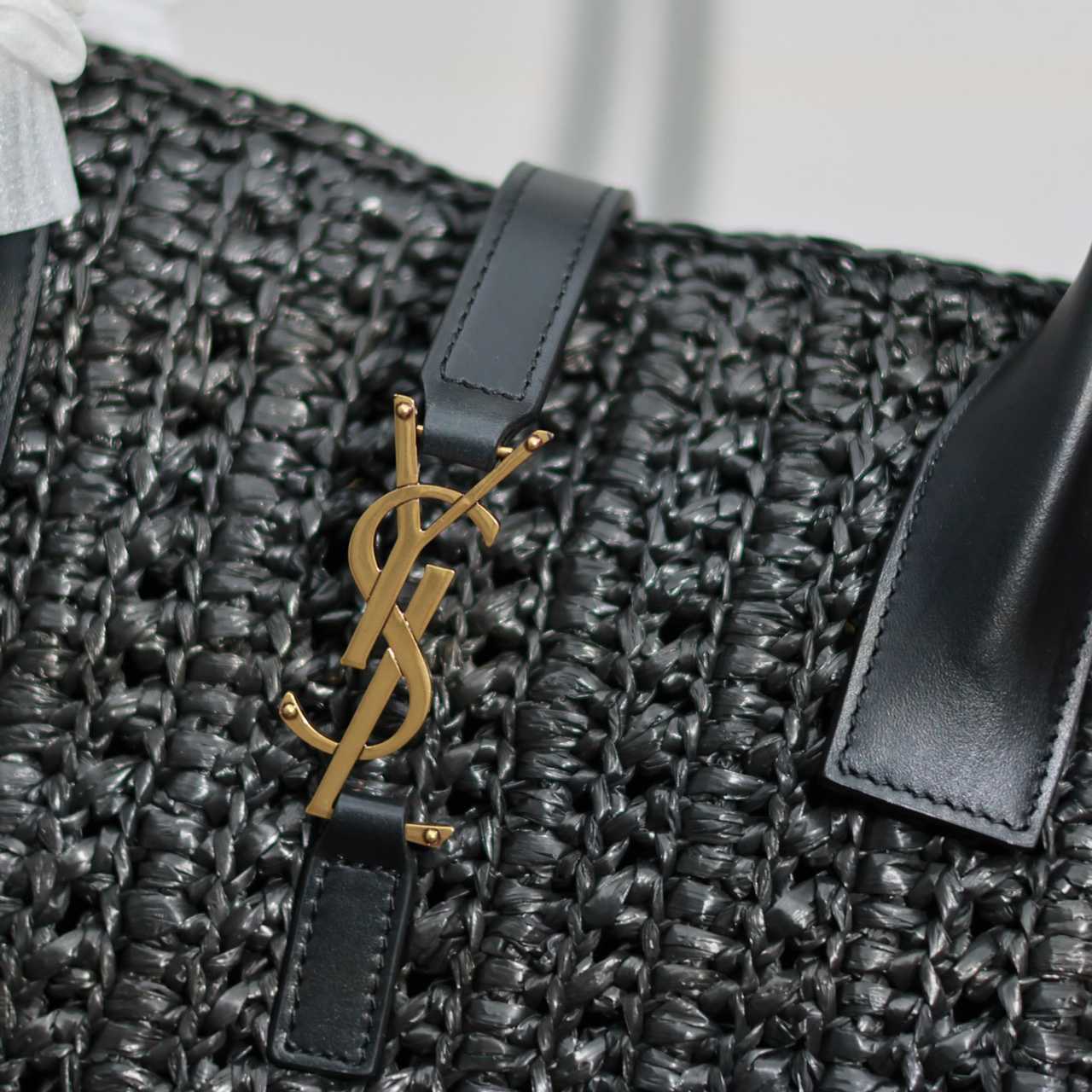 Saint Laurent Panier Raffia Tote Bag  29-21-9cm - everydesigner