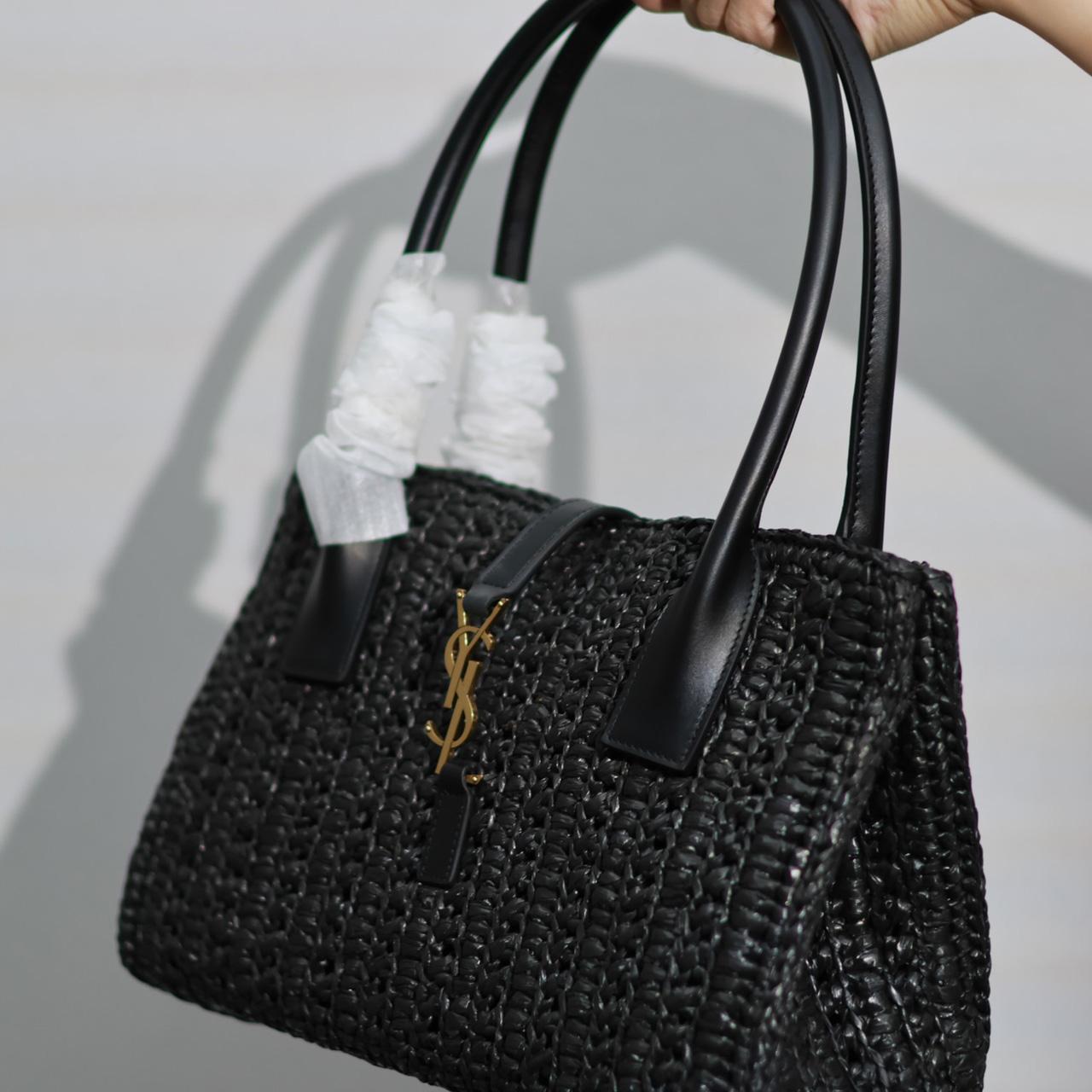 Saint Laurent Panier Raffia Tote Bag  29-21-9cm - everydesigner