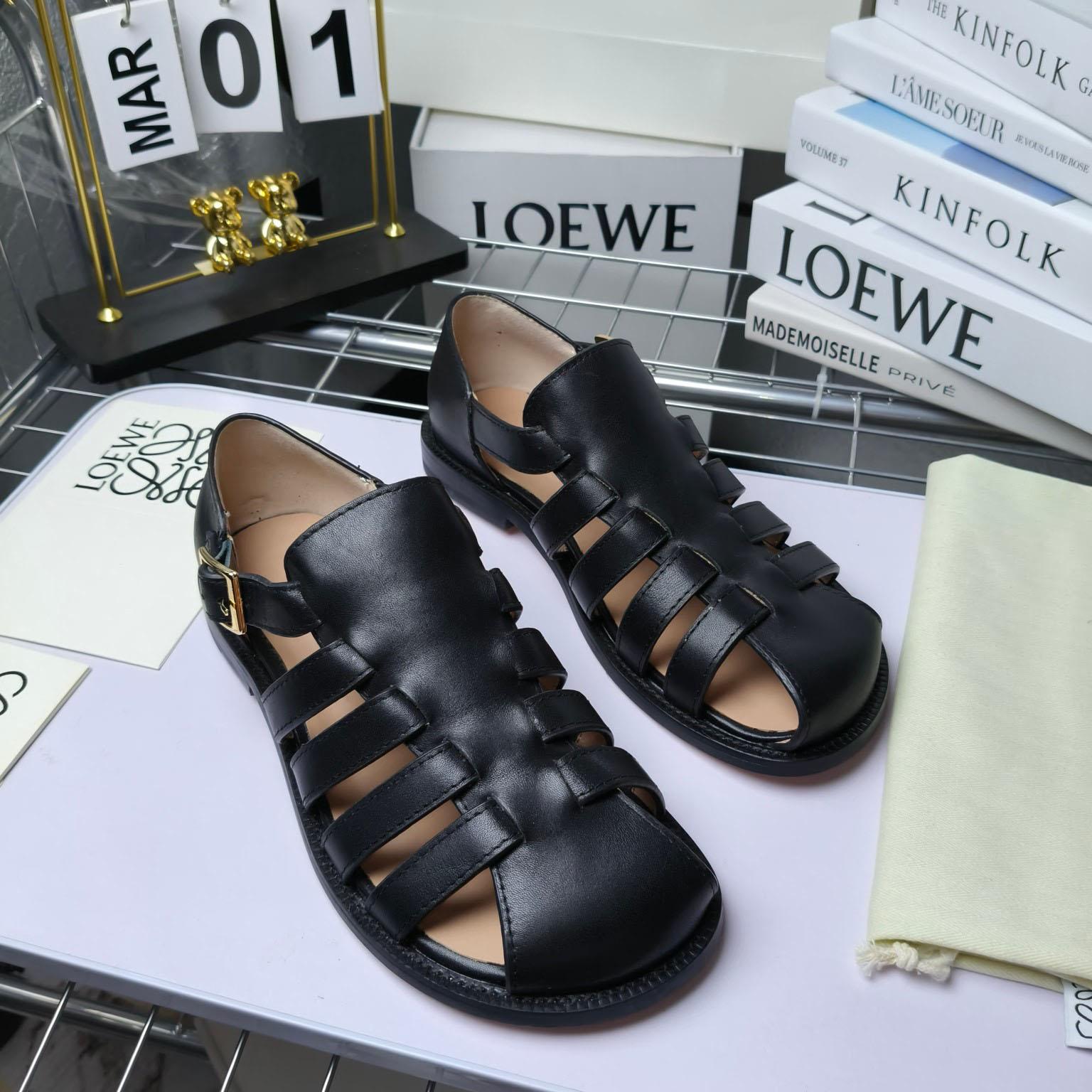 Loewe Campo Sandal In Waxed Calfskin - everydesigner