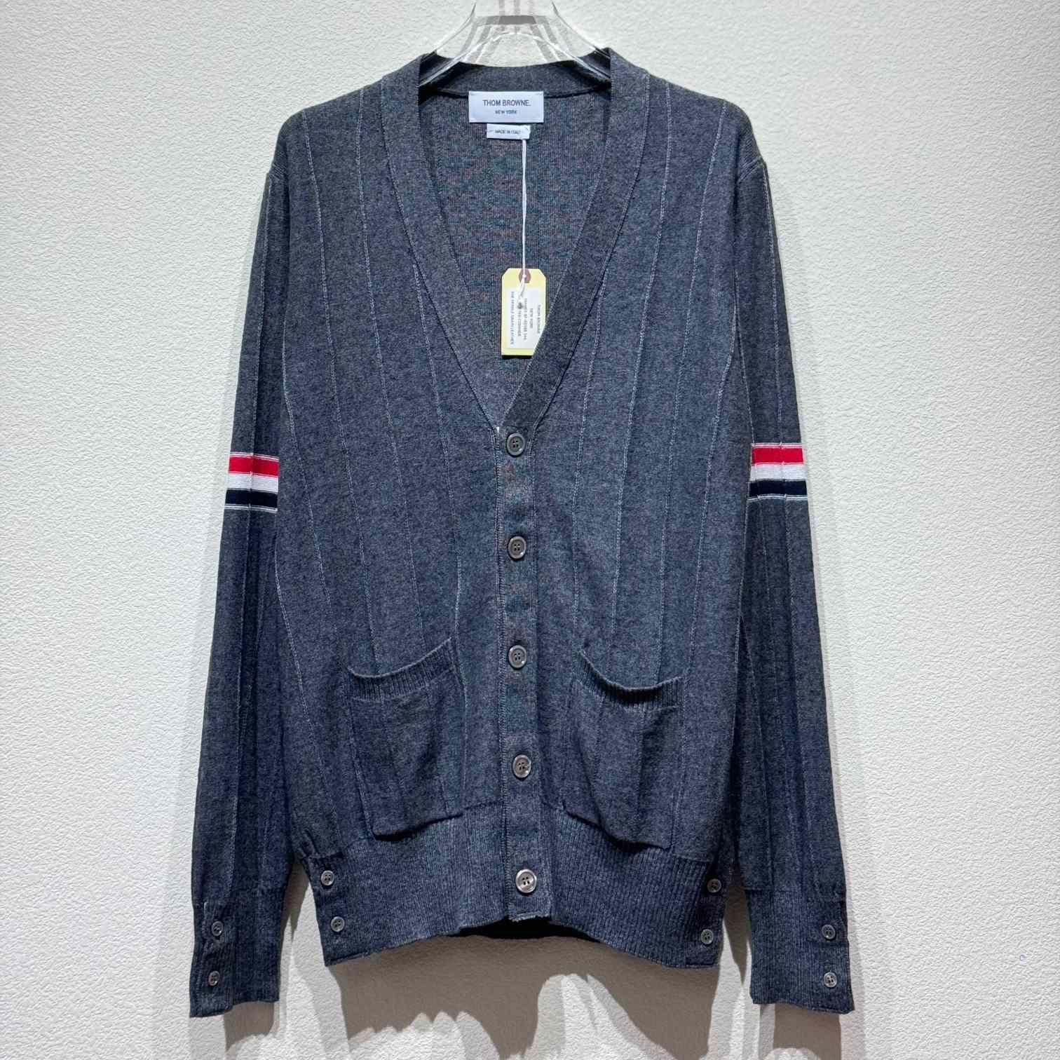 Thom Browne RWB striped V-neck cardigan - everydesigner