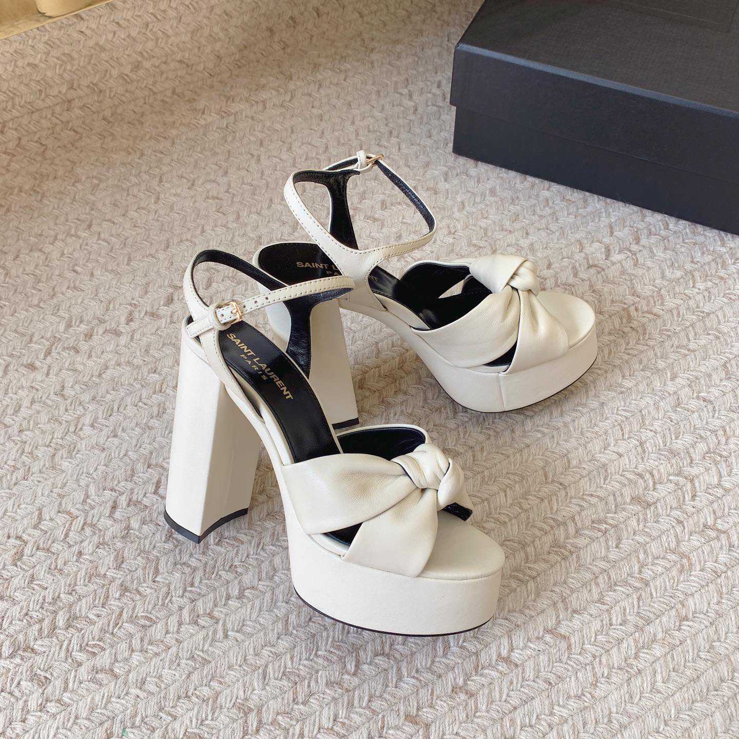Saint Laurent Bianca Platform Sandals In Smooth Leather - everydesigner