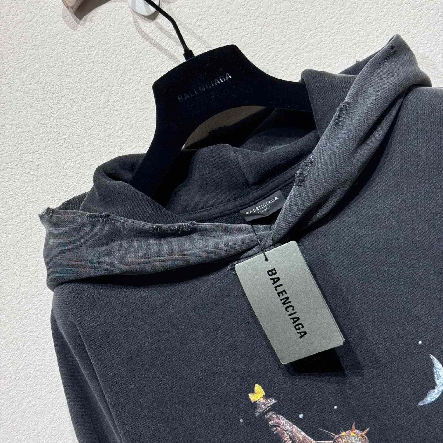 Balenciaga Paris Liberty Hoodie Oversized In Black - everydesigner