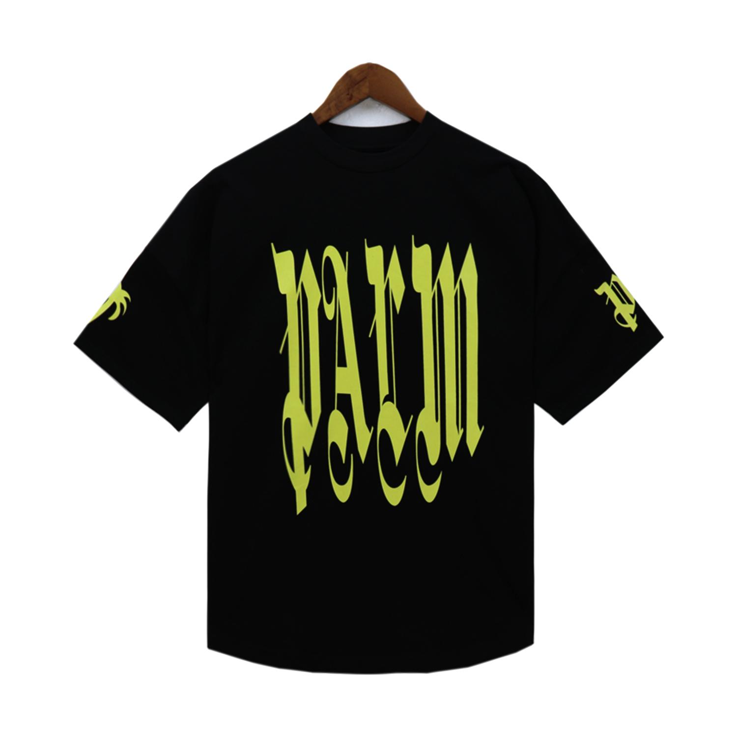 Palm Angels Gothic Logo Over T-Shirt Black - everydesigner