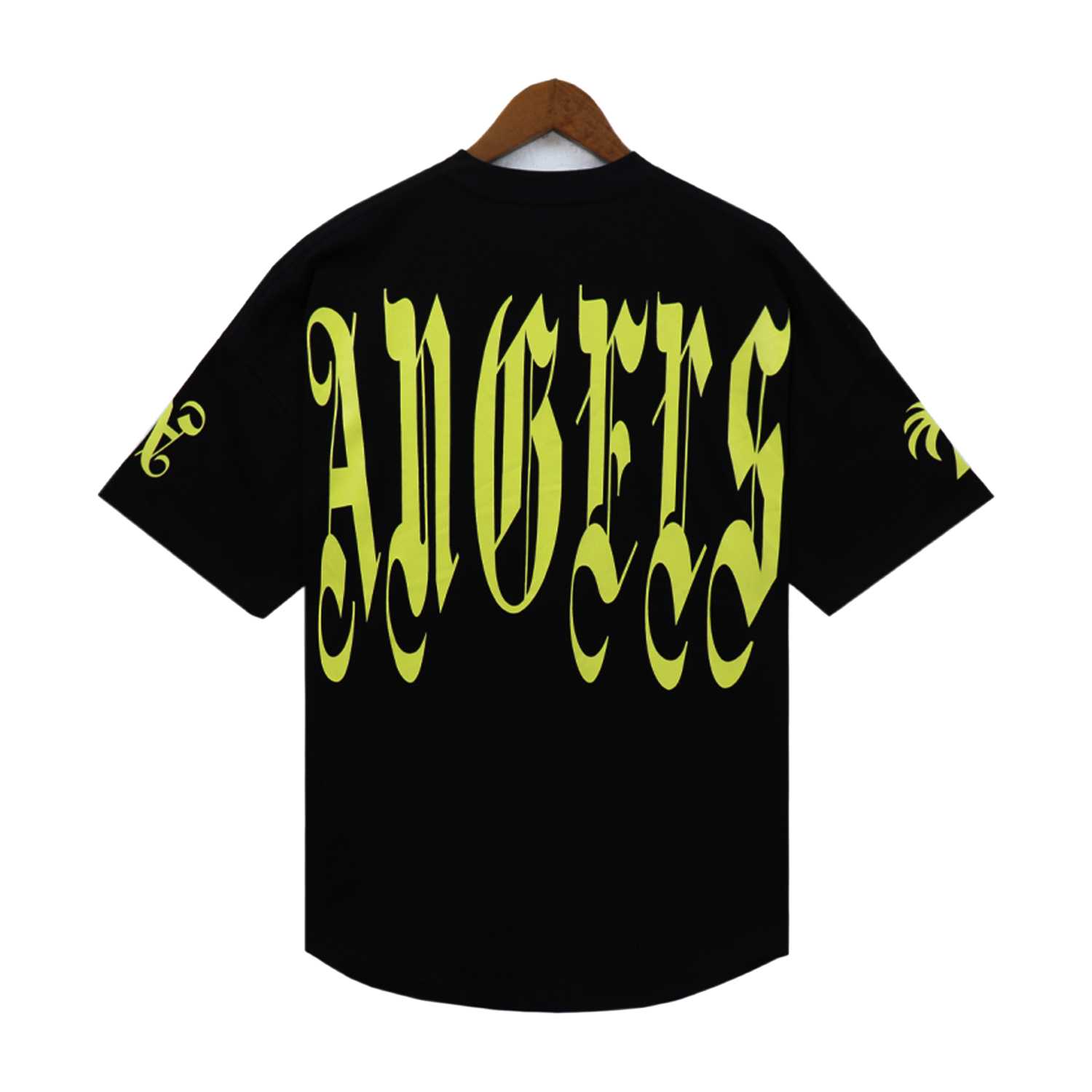 Palm Angels Gothic Logo Over T-Shirt Black - everydesigner