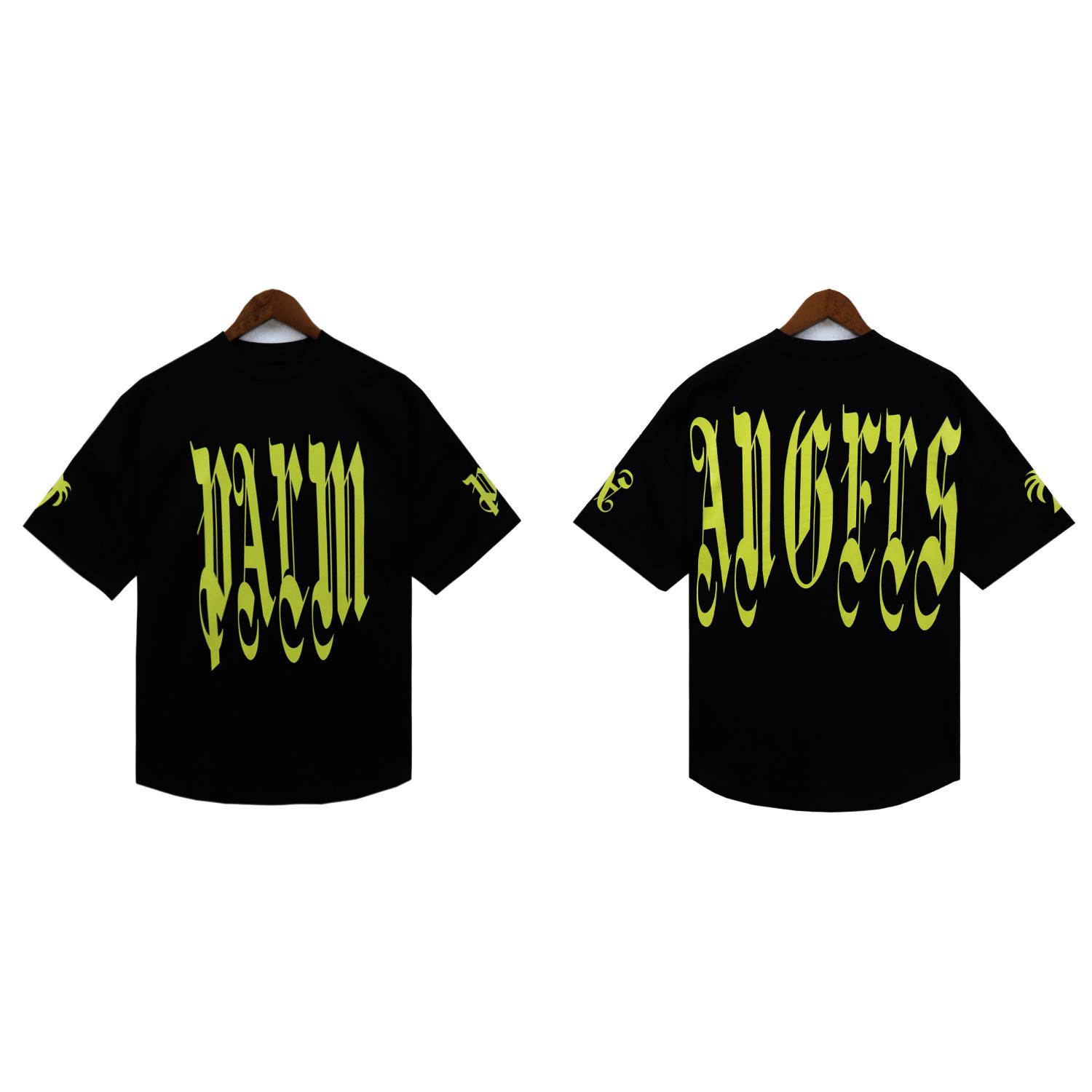 Palm Angels Gothic Logo Over T-Shirt Black - everydesigner