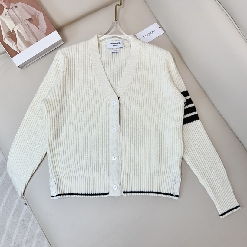 Thom Browne Four Stripe Cardigan - everydesigner