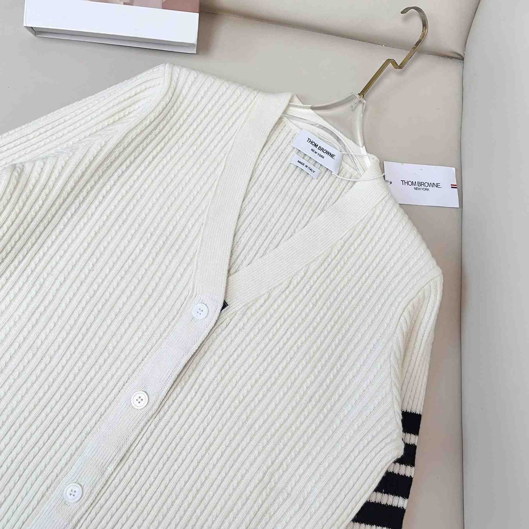 Thom Browne Four Stripe Cardigan - everydesigner