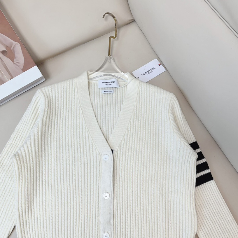 Thom Browne Four Stripe Cardigan - everydesigner