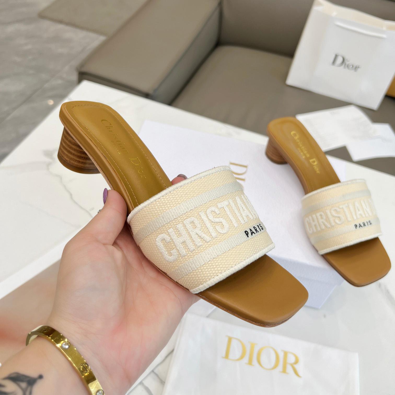 Dior Dioriviera Dway Heeled Slide - everydesigner