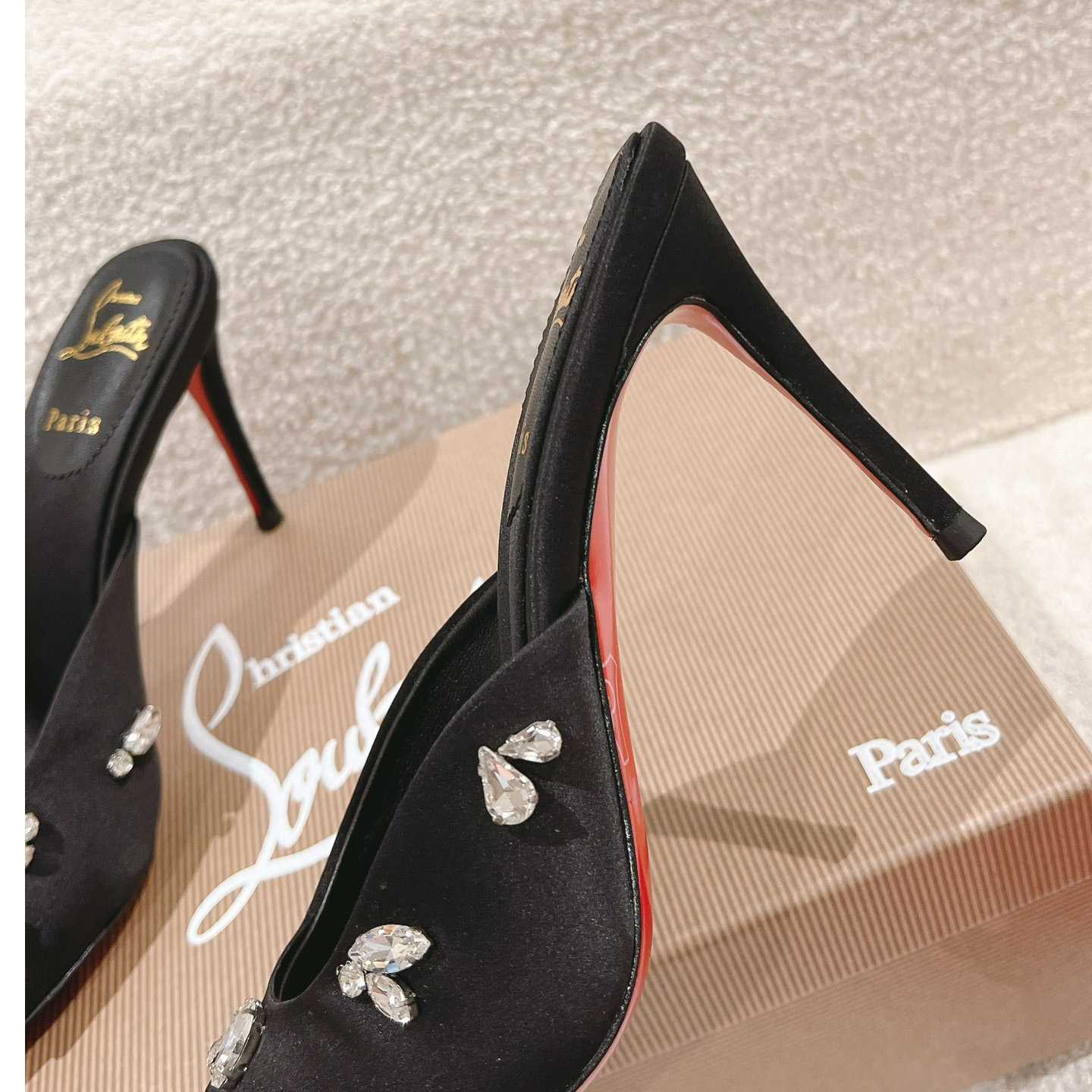 Christian Louboutin Degraqueen 85mm Satin Mules - everydesigner