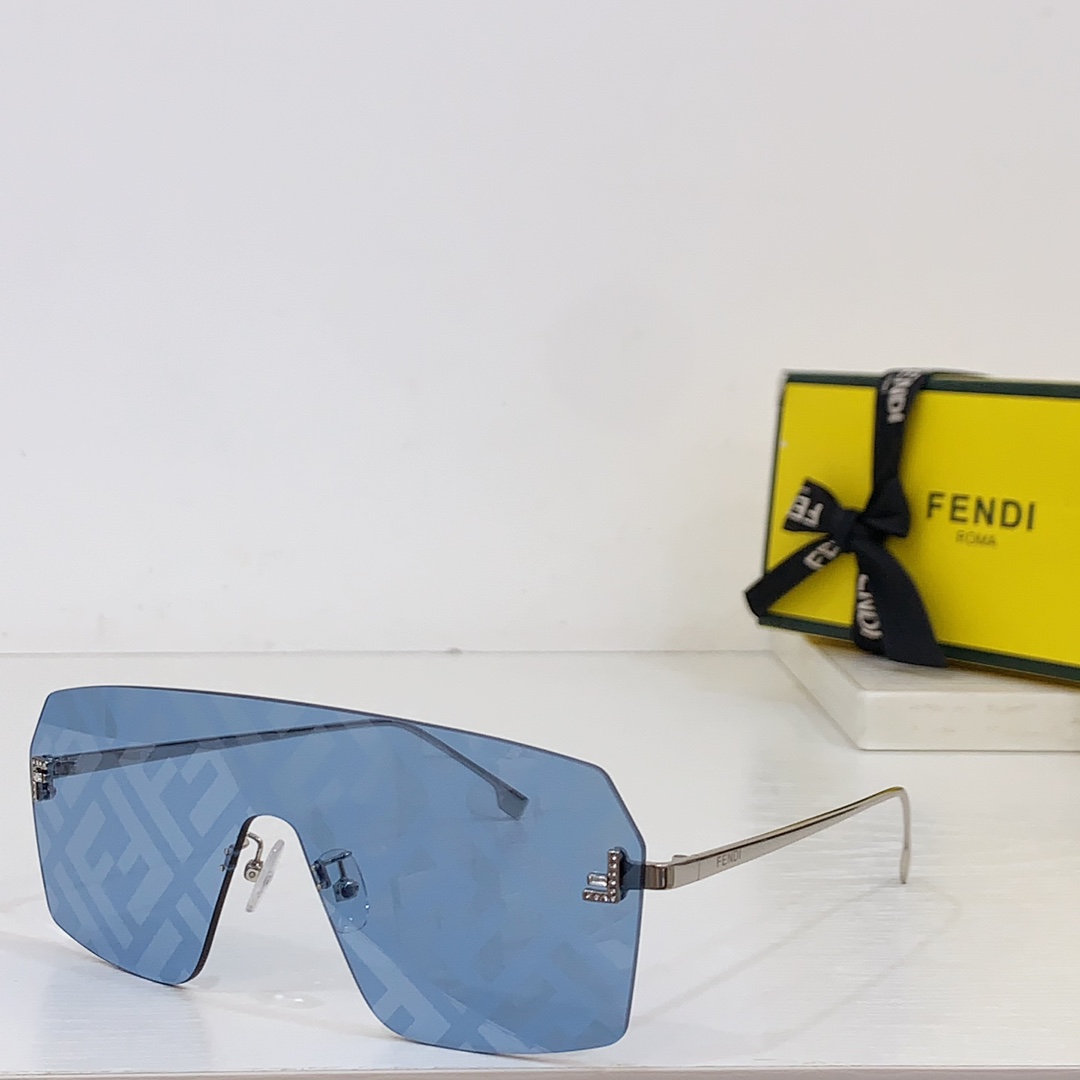 Fendi First Crystal Light Blue Shield Sunglasses    FE4121US - everydesigner