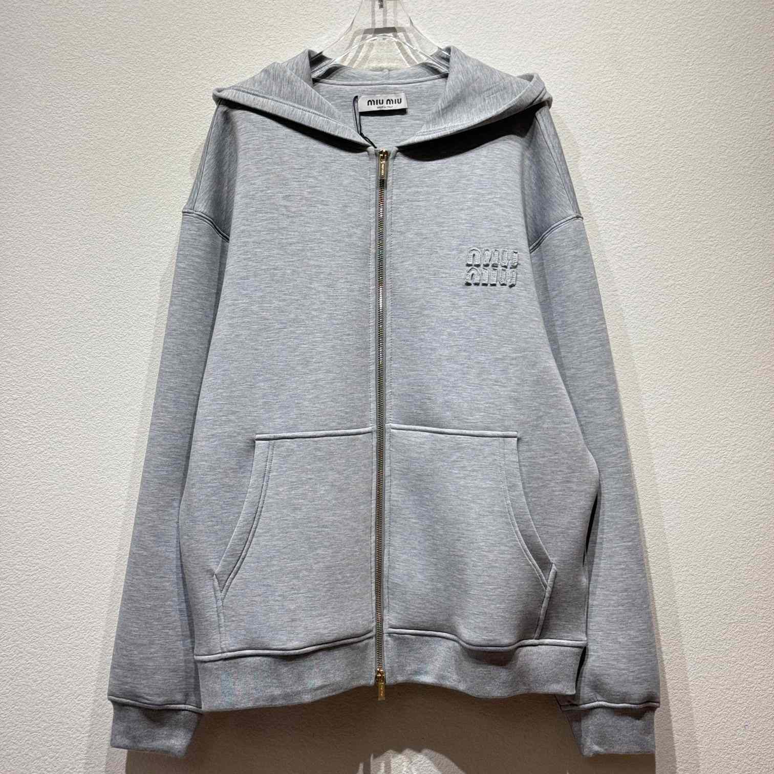 Miu Miu Embroidered Cotton Hoodie - everydesigner