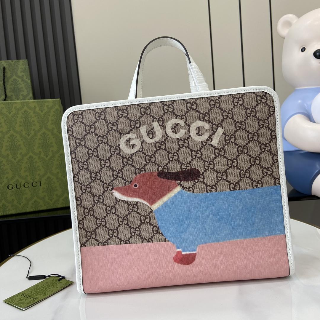 Gucci Children's Dog Print Tote Bag - everydesigner