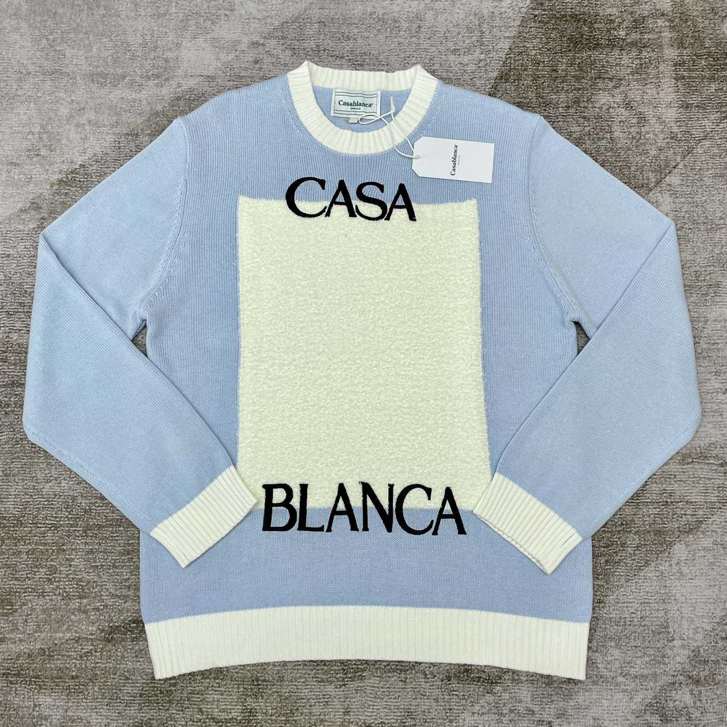 Casablanca Knit Logo Sweater 'Light Blue'    D0018 - everydesigner