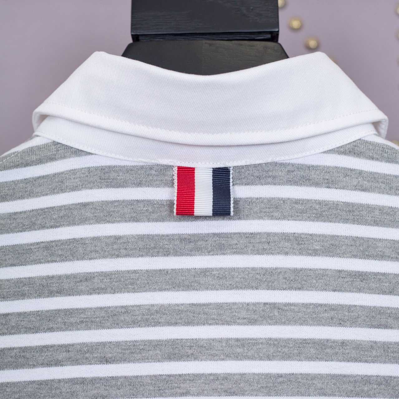 Thom Browne Striped Cotton-jersey Polo  1897 - everydesigner