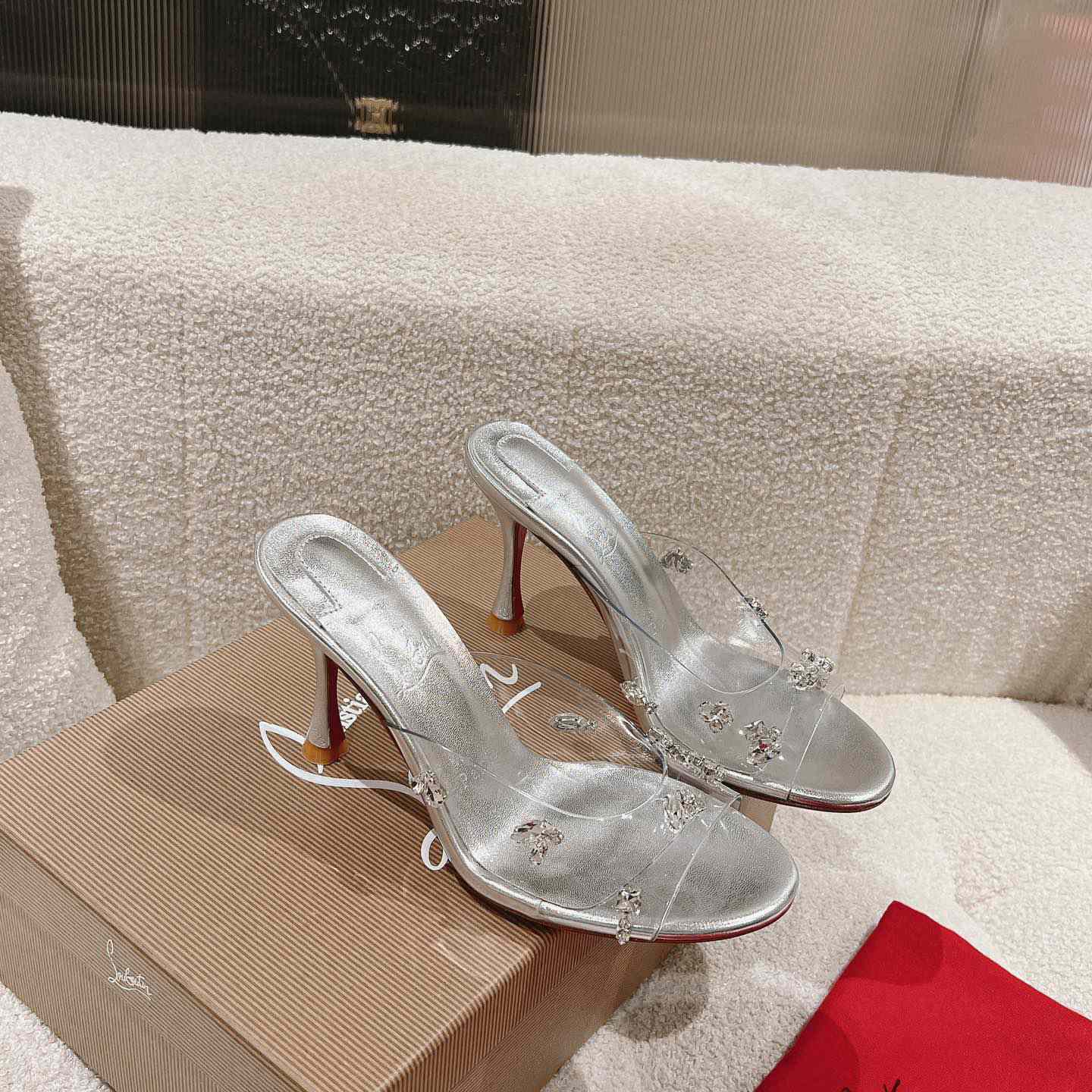 Christian Louboutin Degraqueen 85mm Crystal-embellished Mules - everydesigner