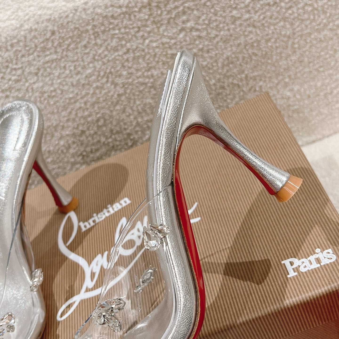 Christian Louboutin Degraqueen 85mm Crystal-embellished Mules - everydesigner