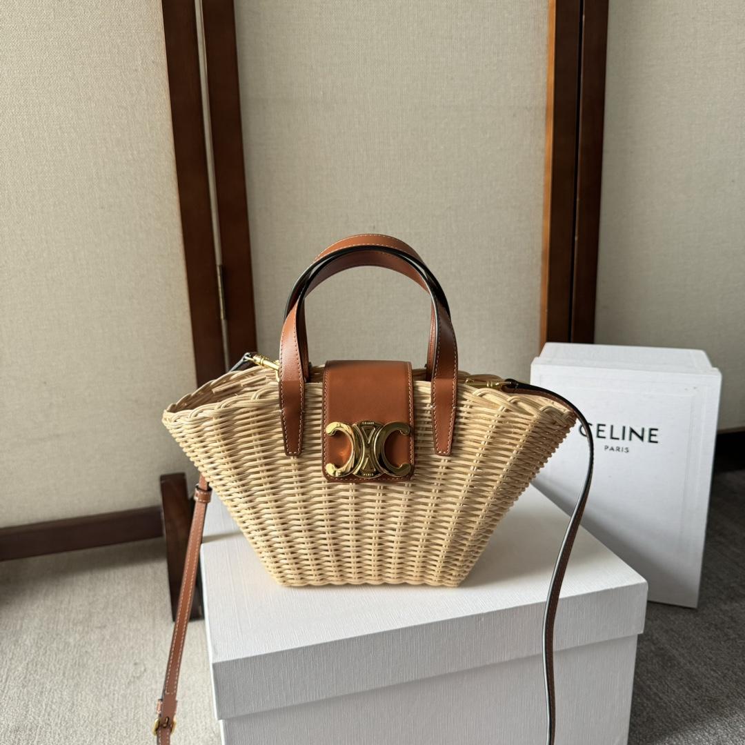 Celine Teen Couffin In Wicker And Natural Calfskin - everydesigner