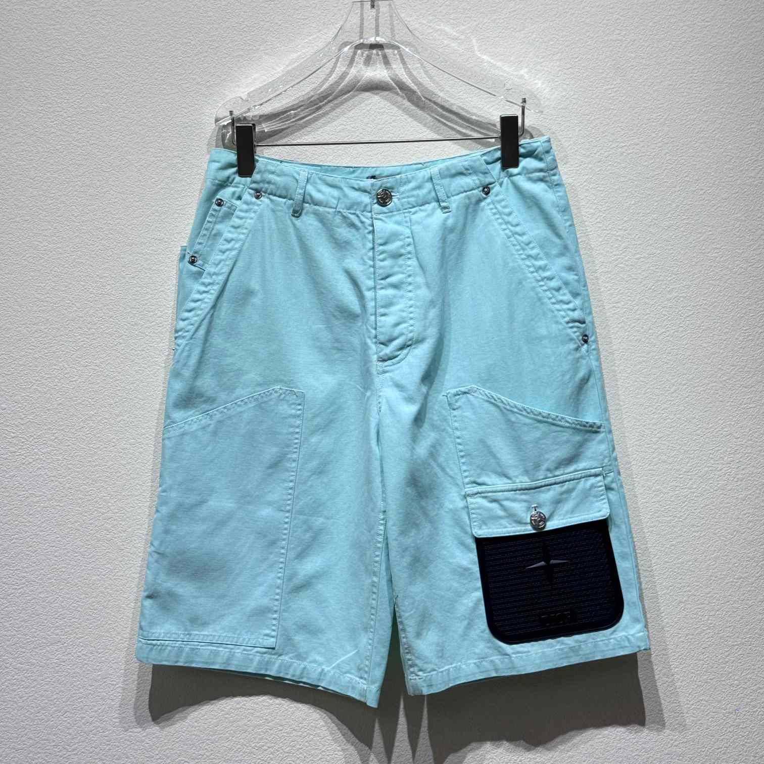 Dior x Stone Island Cotton-Blend Satin Bermuda Shorts - everydesigner