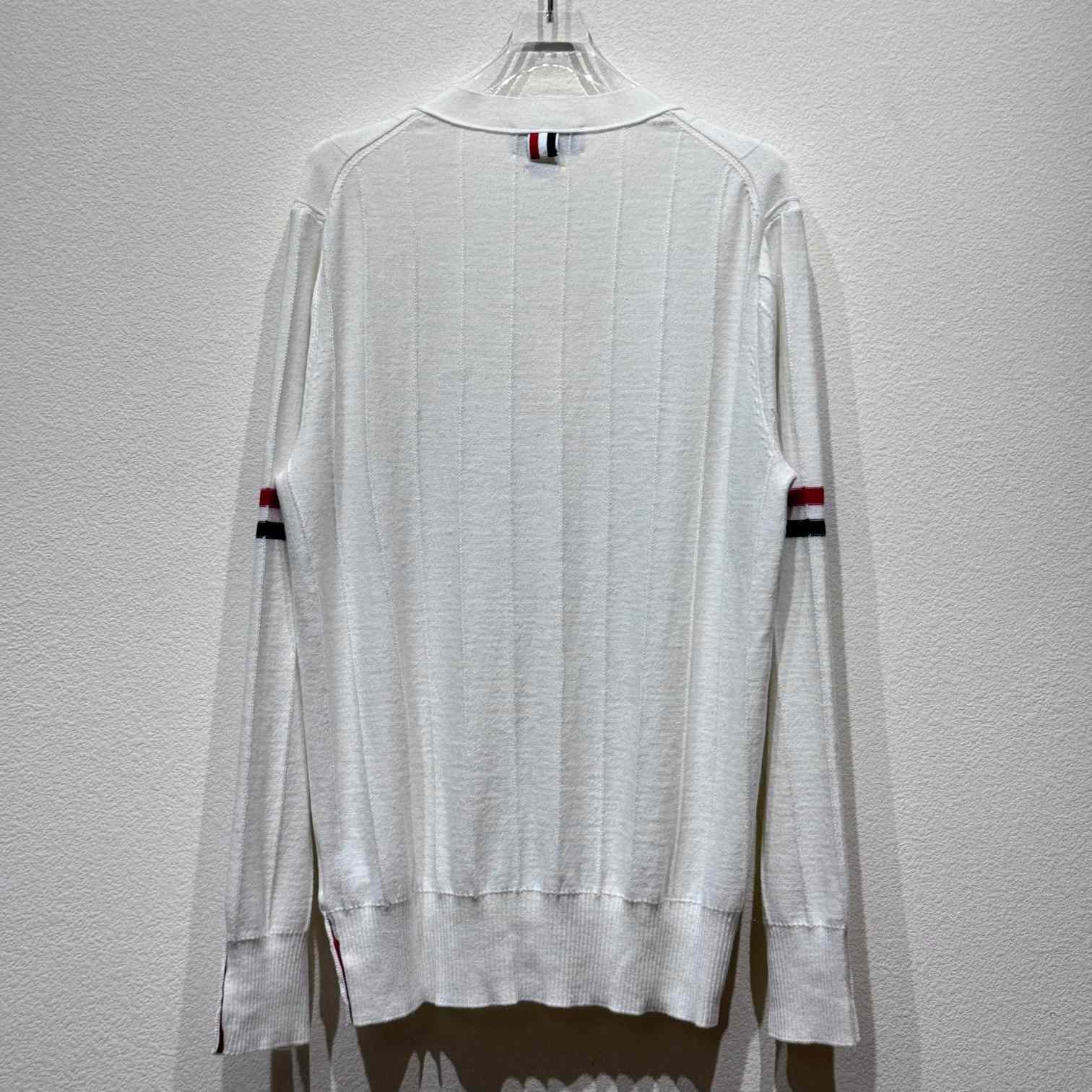 Thom Browne RWB striped V-neck cardigan - everydesigner