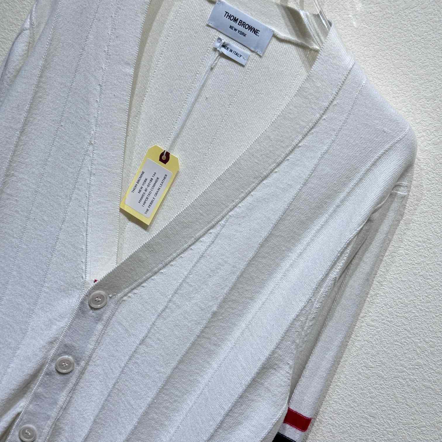 Thom Browne RWB striped V-neck cardigan - everydesigner