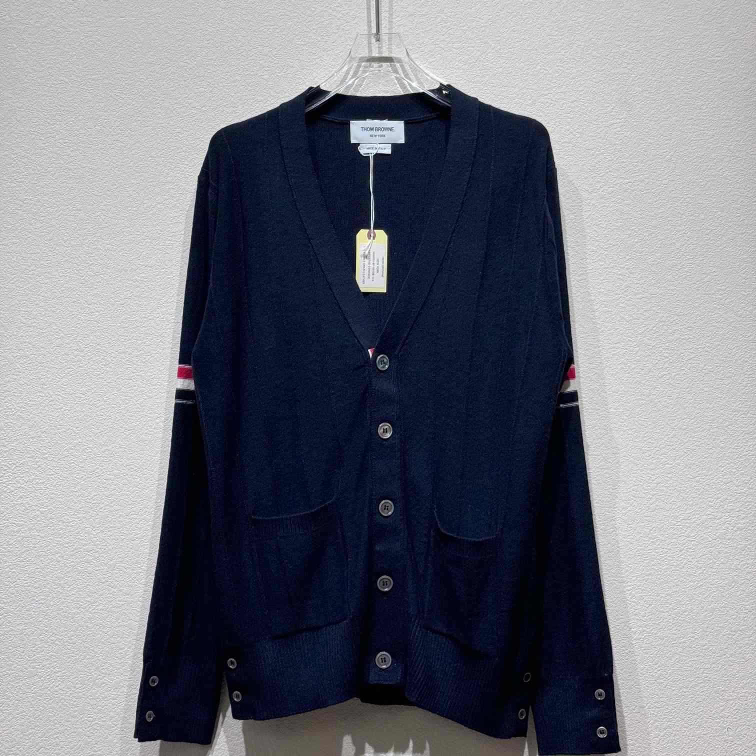 Thom Browne RWB striped V-neck cardigan - everydesigner