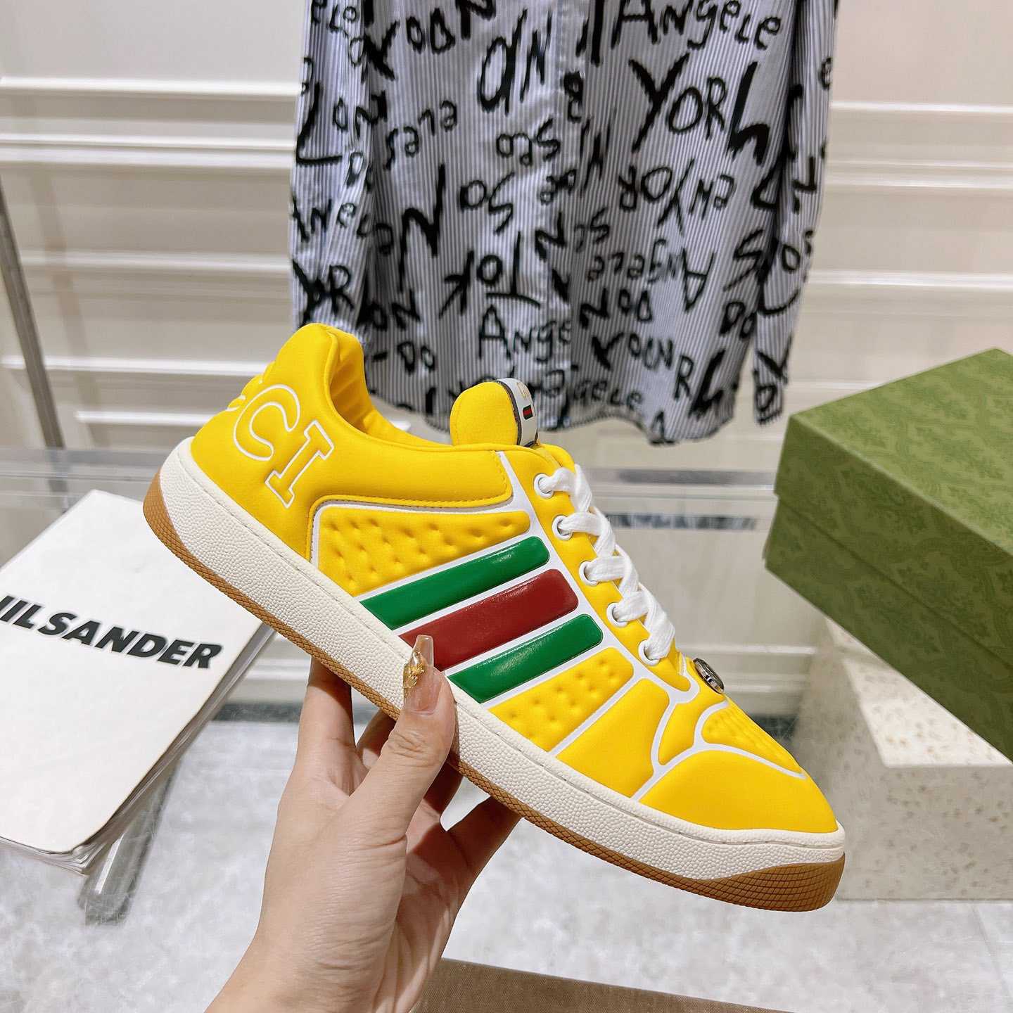 Gucci Screener Sneaker With Web - everydesigner