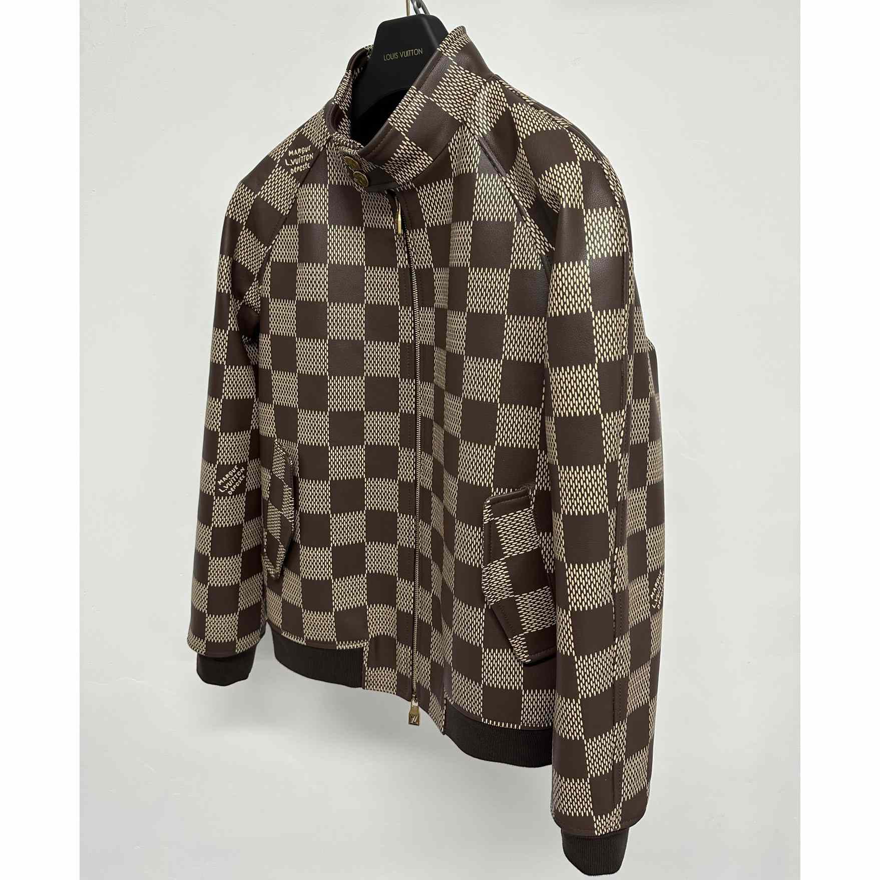 Louis Vuitton Damier Leather Harrington Jacket   1AFIMC - everydesigner