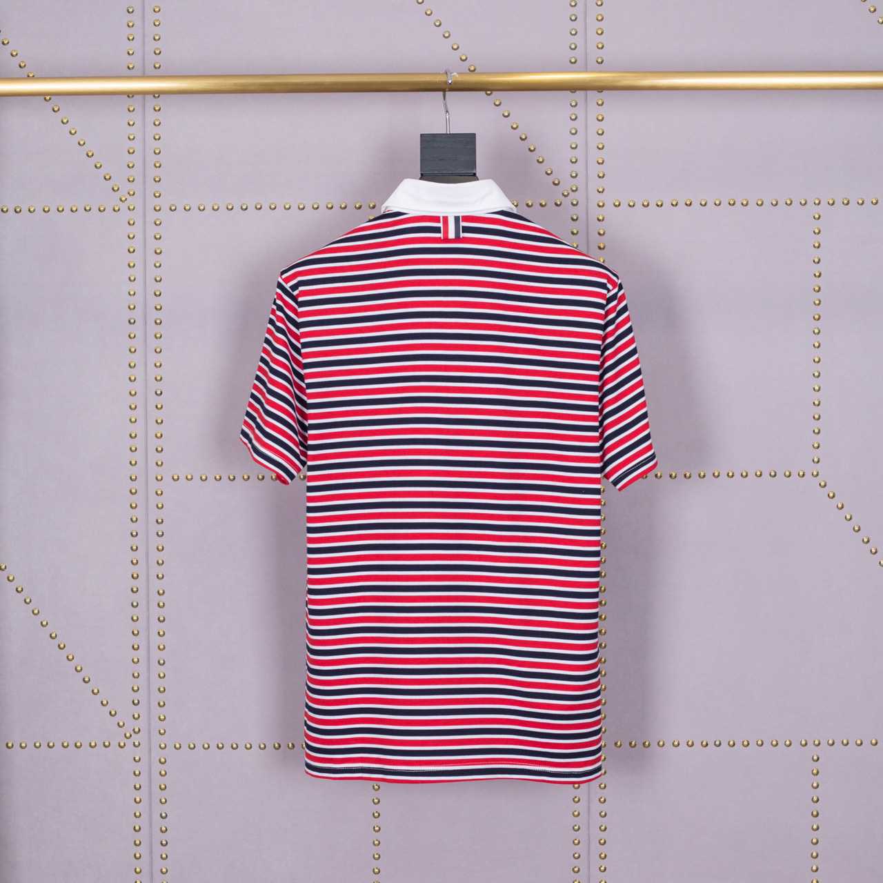 Thom Browne Striped Cotton-jersey Polo  1897 - everydesigner