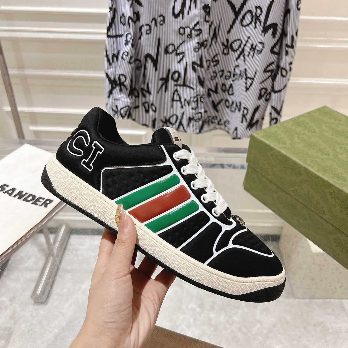 Gucci Screener Sneaker With Web - everydesigner