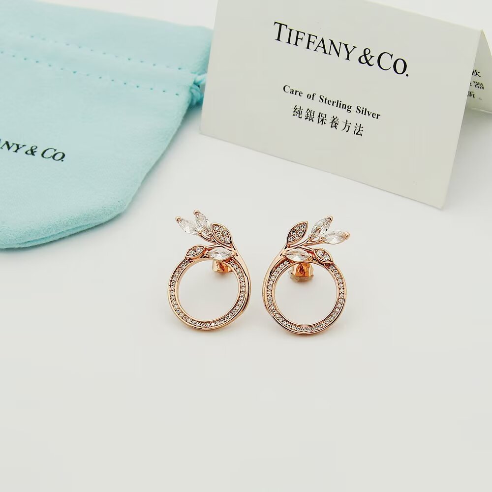 Tiffany & Co. Diamond Vine Circle Earrings In Platinum - everydesigner