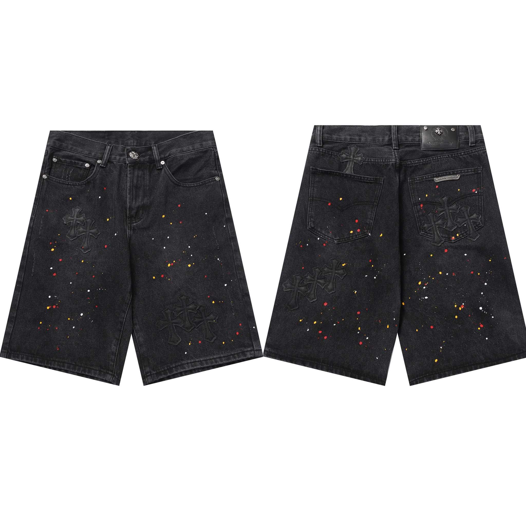 Chrome Hearts Cross Patch Denim Shorts - everydesigner