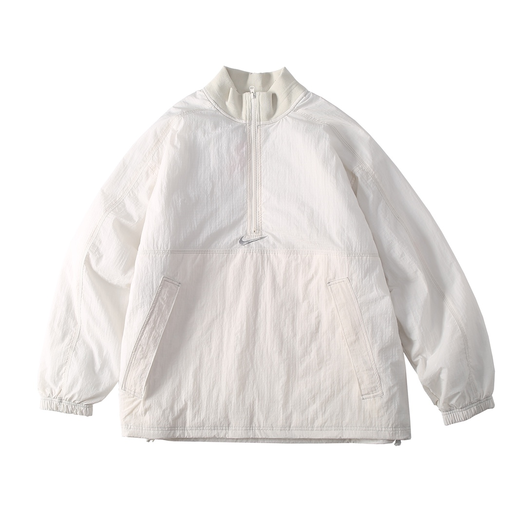 Supreme x Nike Ripstop White Half-Zip Jacket  - everydesigner