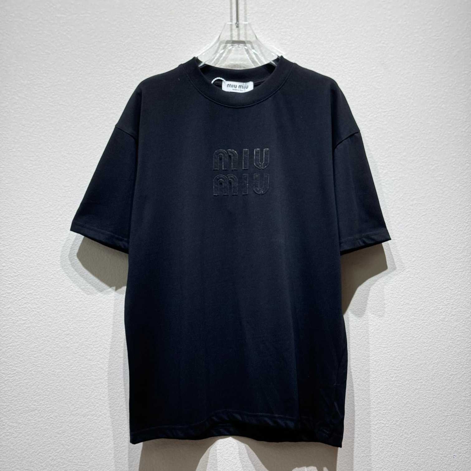 Miu Miu Logo Cotton T-shirt - everydesigner