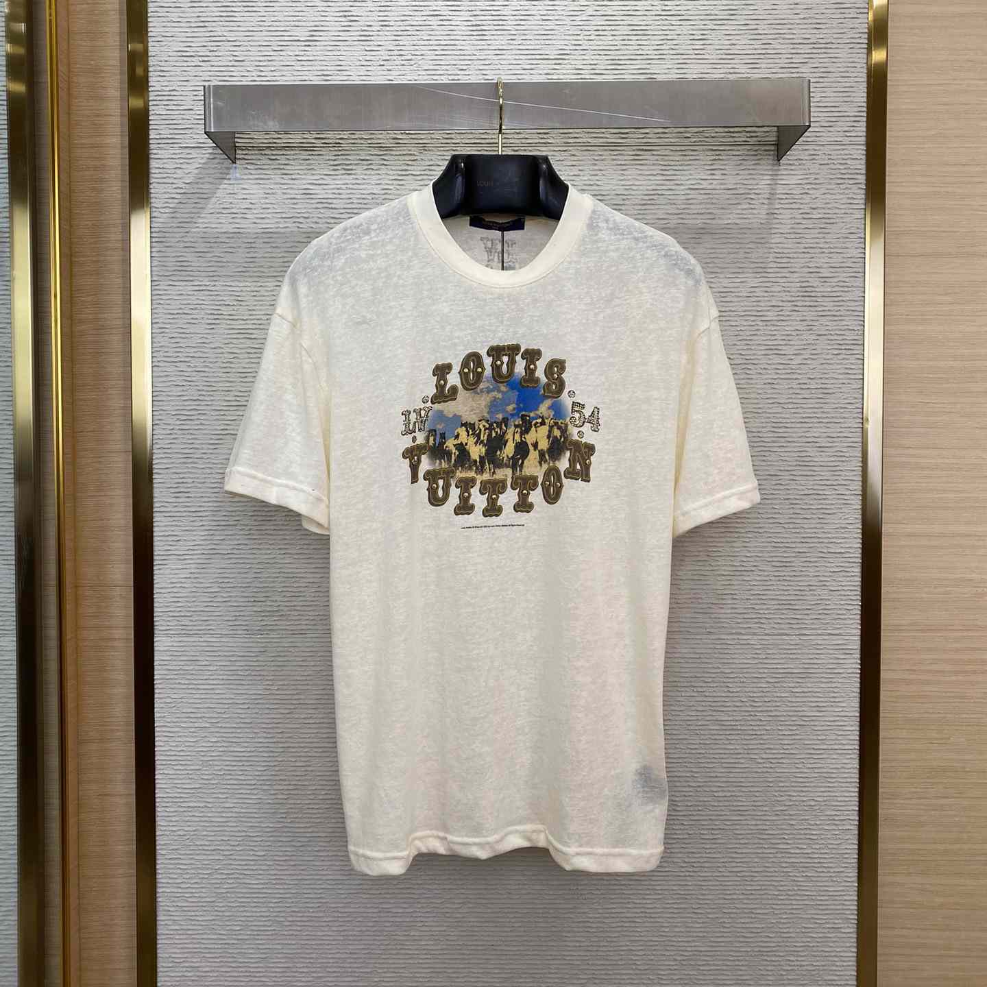 Louis Vuitton Graphic Cotton And Linen-Blend T-Shirt   1AFWUT - everydesigner