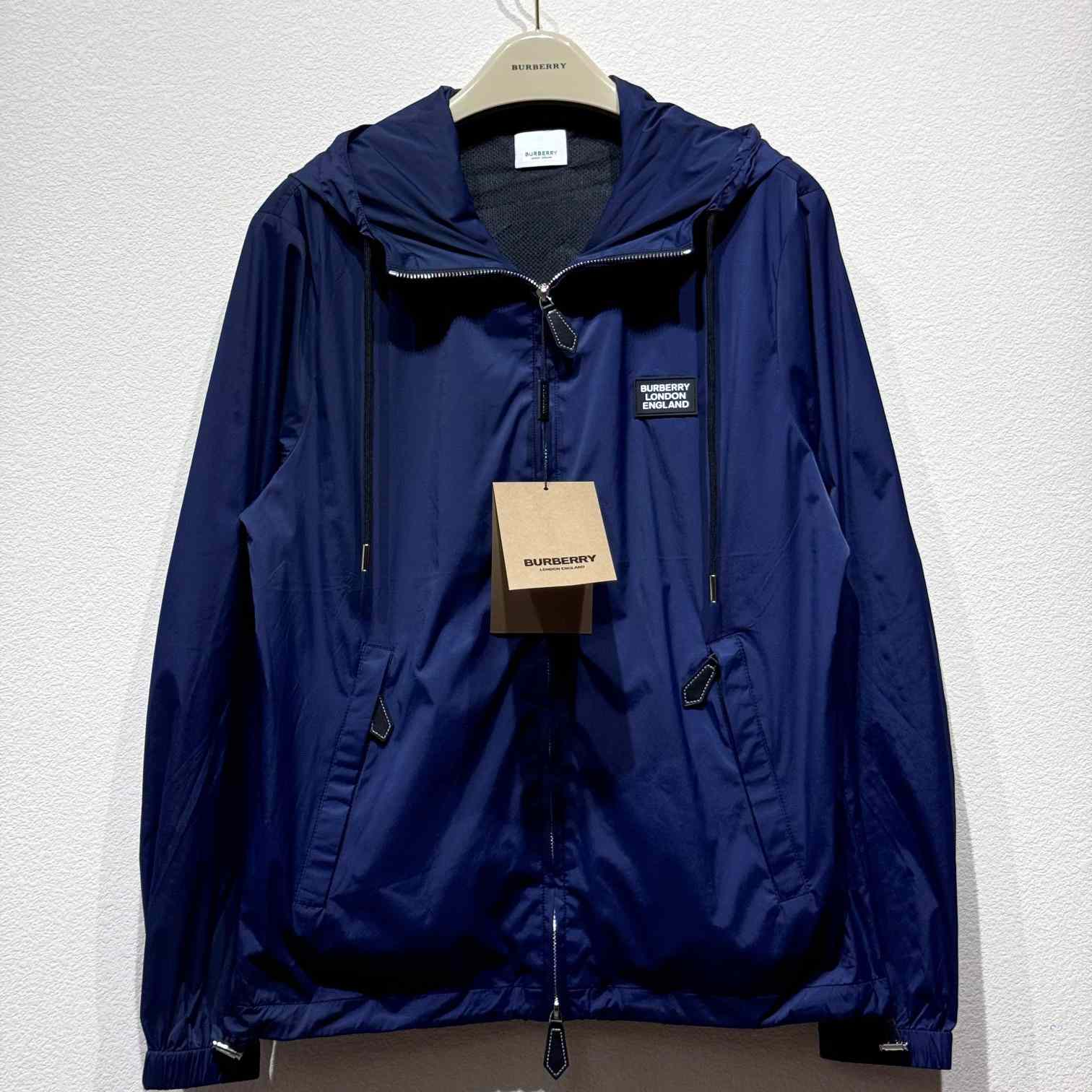 Burberry Nylon Jacket With Hood And Branded Tag - everydesigner