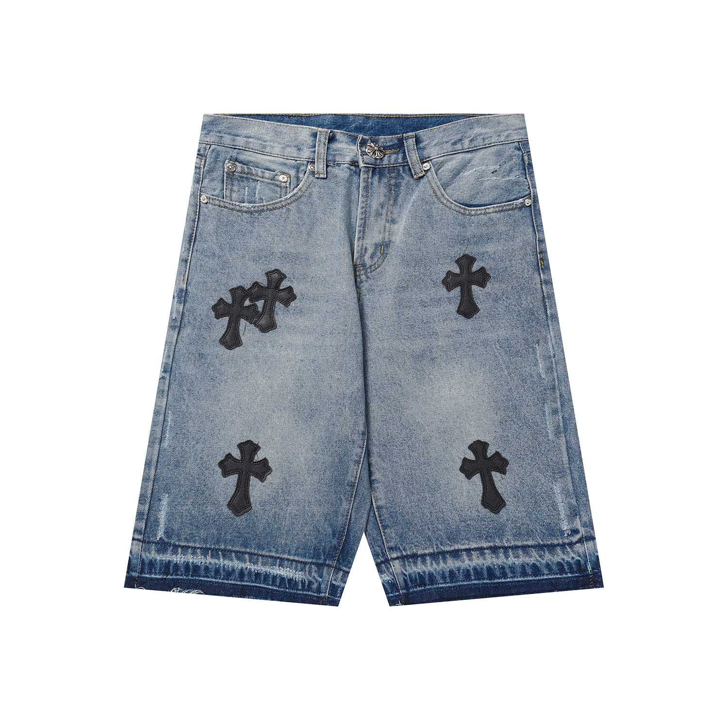 Chrome Hearts Cross Patch Denim Shorts - everydesigner