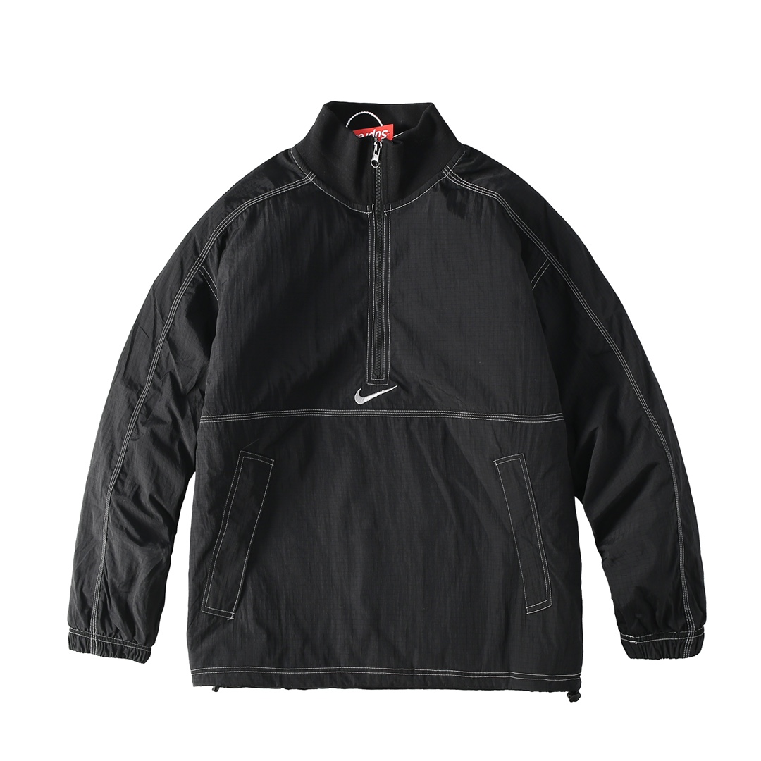 Supreme x Nike Ripstop Black Half-Zip Jacket  - everydesigner