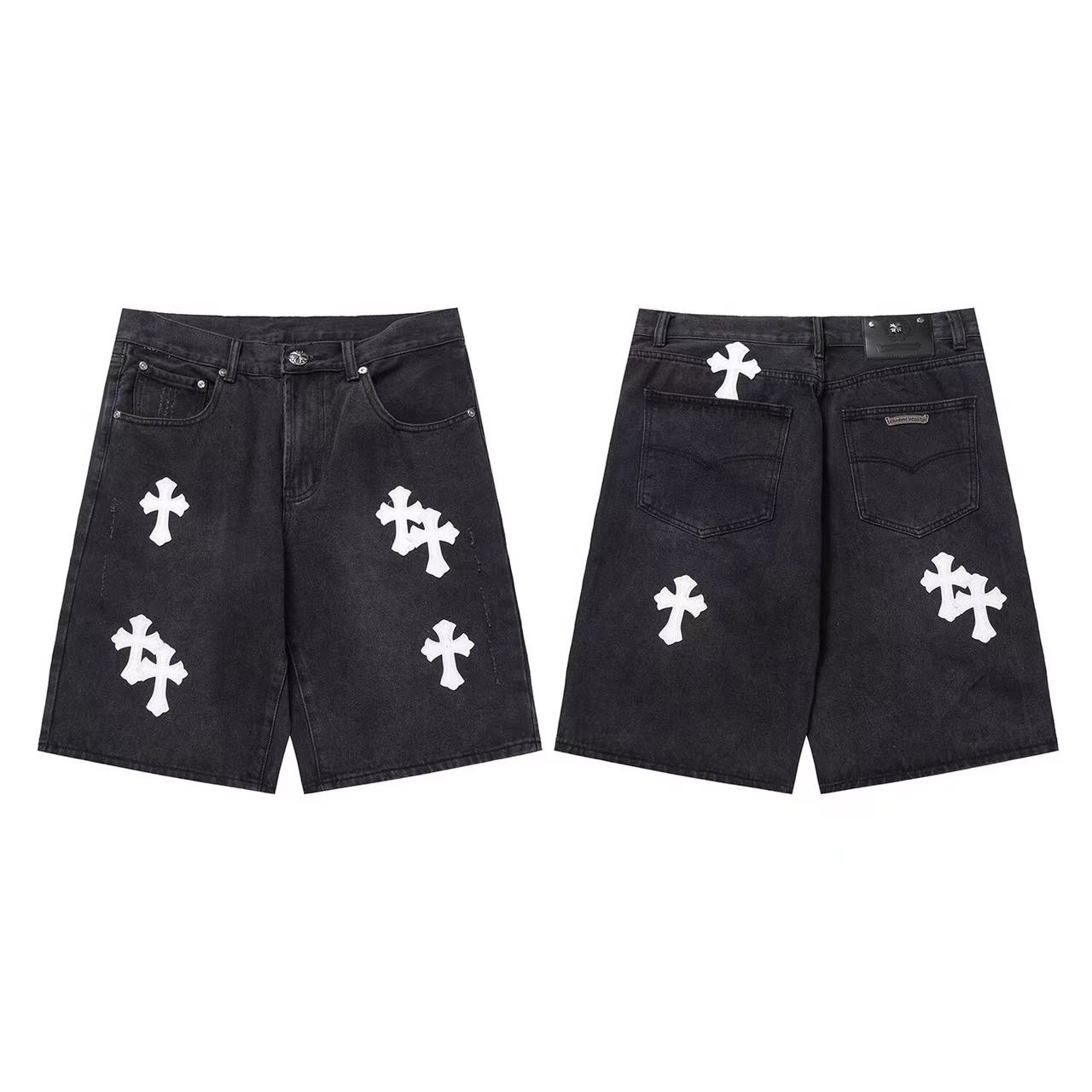 Chrome Hearts Cross Patch Denim Shorts - everydesigner