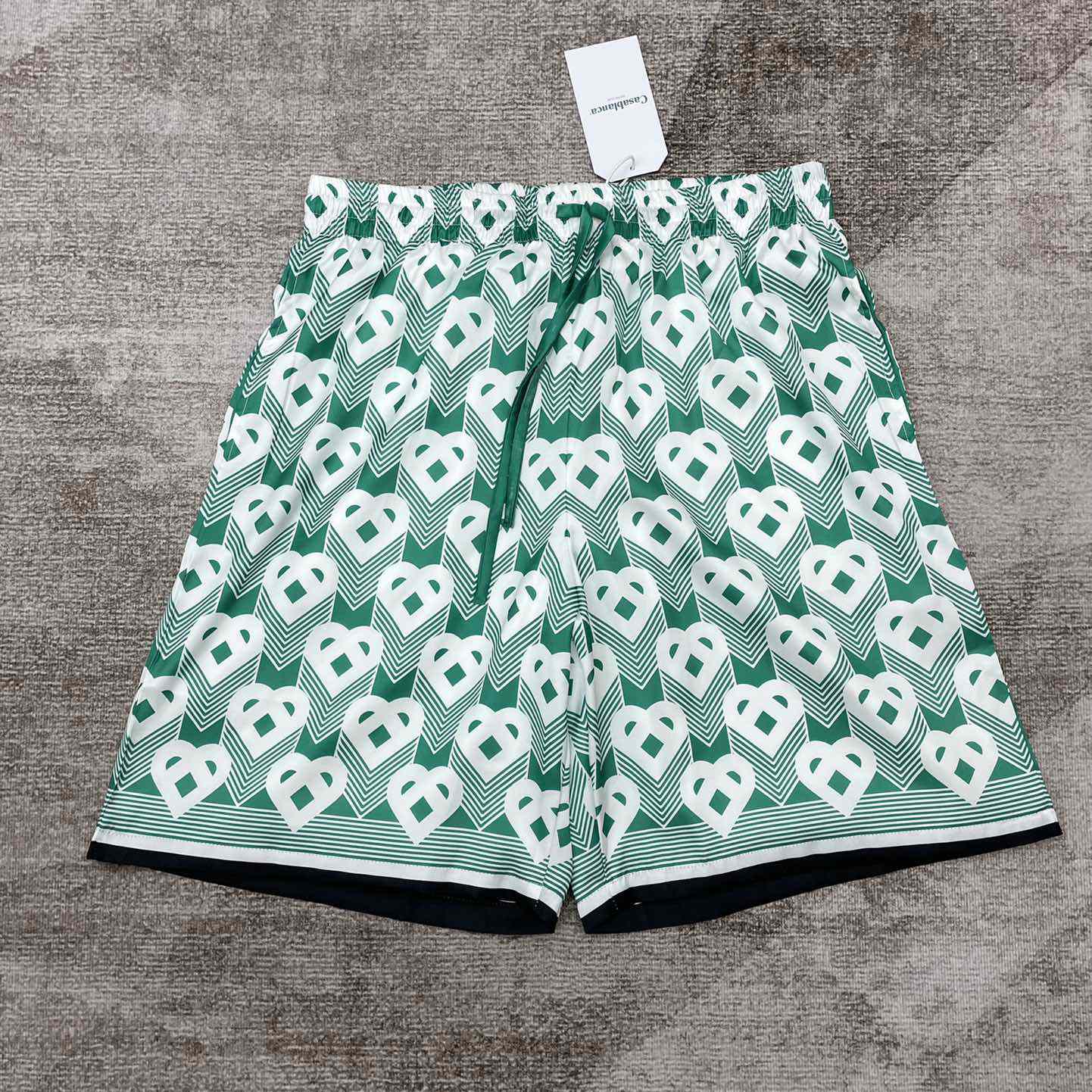 Casablanca Silk Shorts With Drawstring 'Heart Monogram Sport'     CA3483 - everydesigner