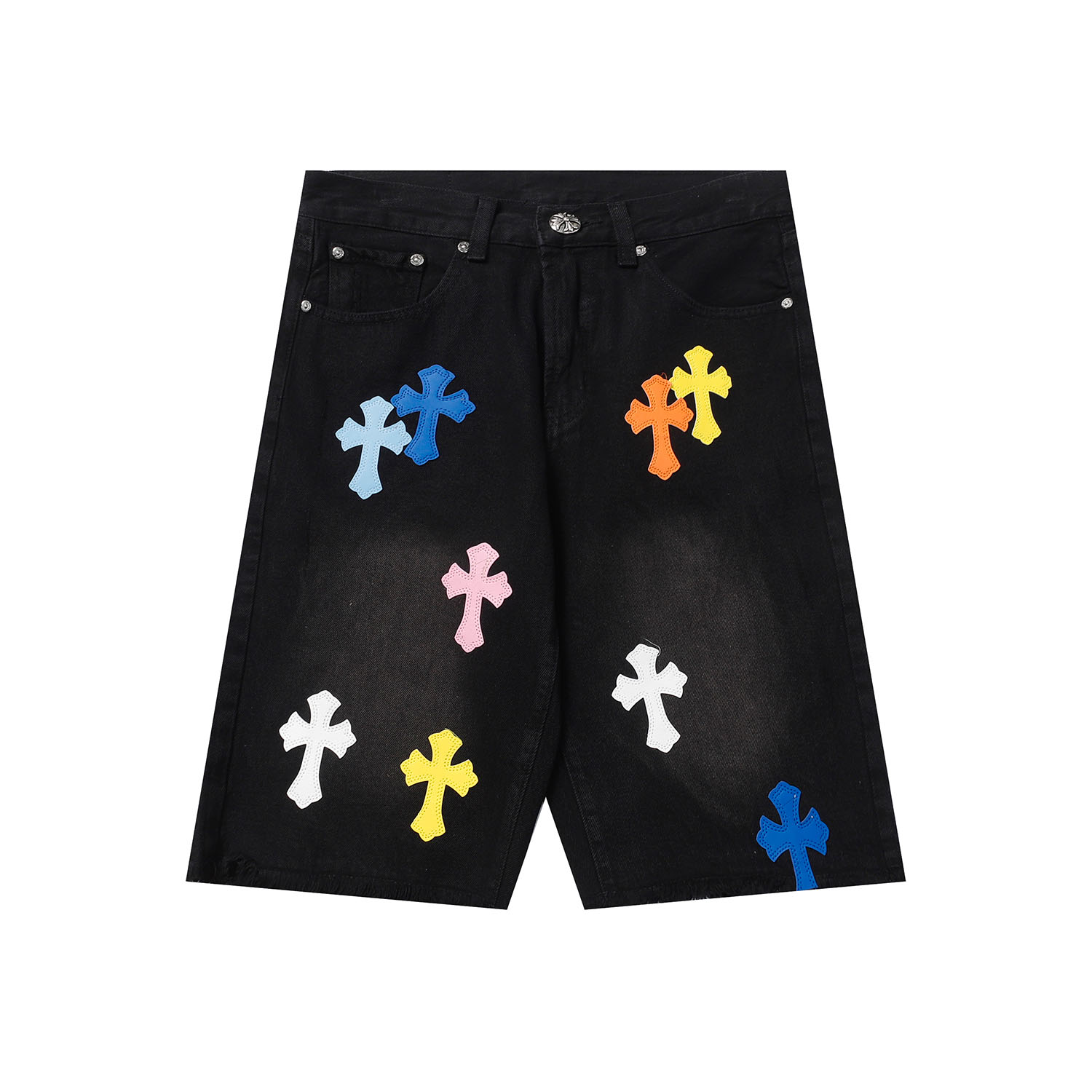 Chrome Hearts Cross Patch Denim Shorts - everydesigner