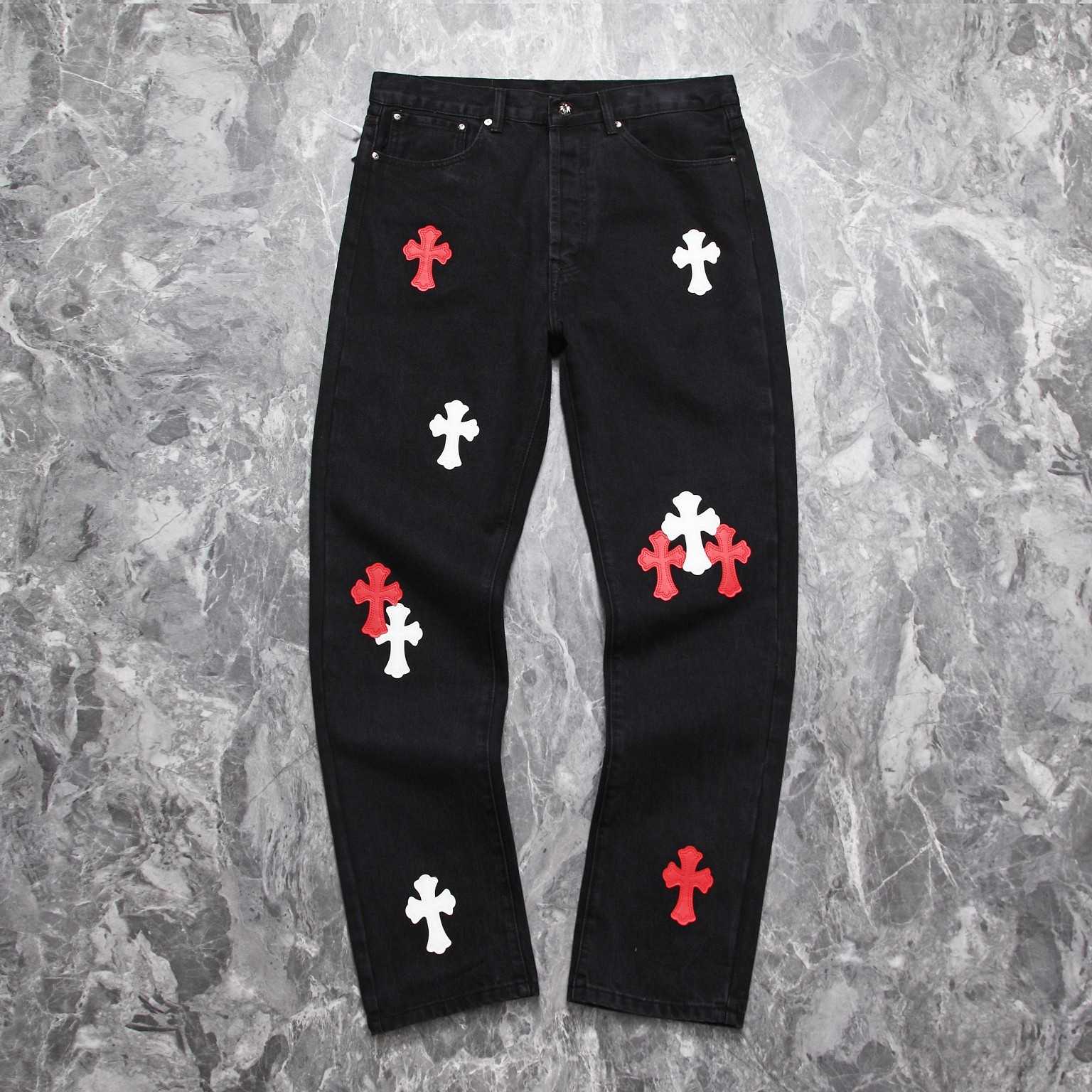 Chrome Heart Cross Patch Denim Jeans - everydesigner