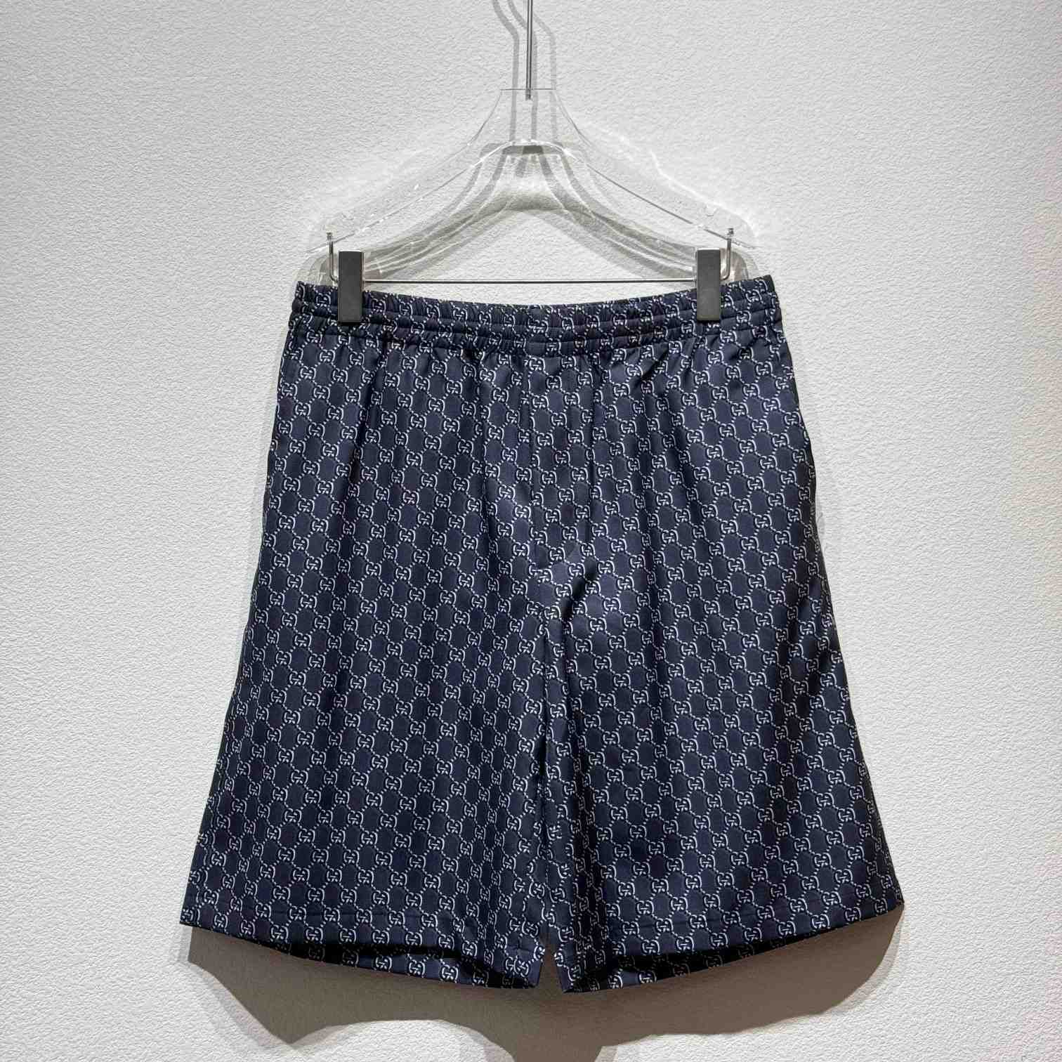 Gucci Silk Twill Shorts With GG Shadow  - everydesigner