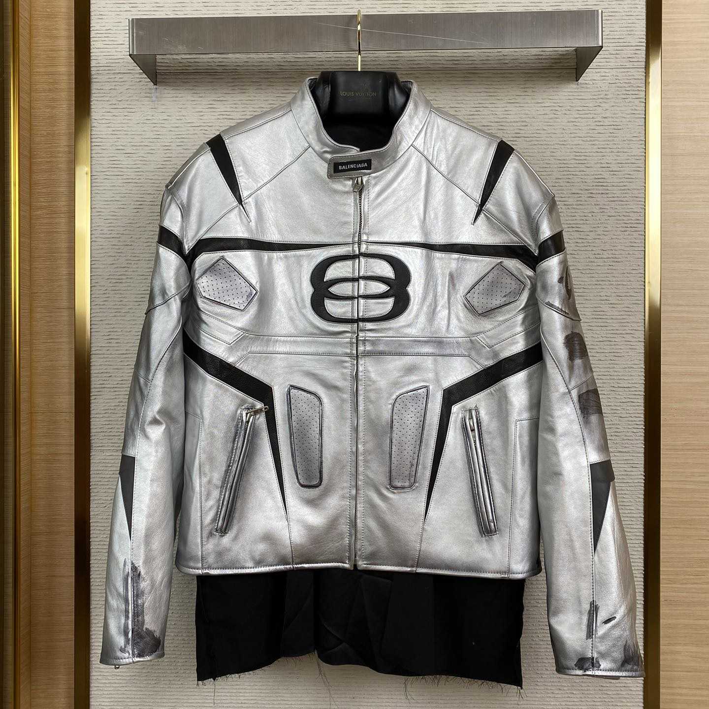 Balenciaga Unity Sports Icon Racer Jacket In Silver - everydesigner