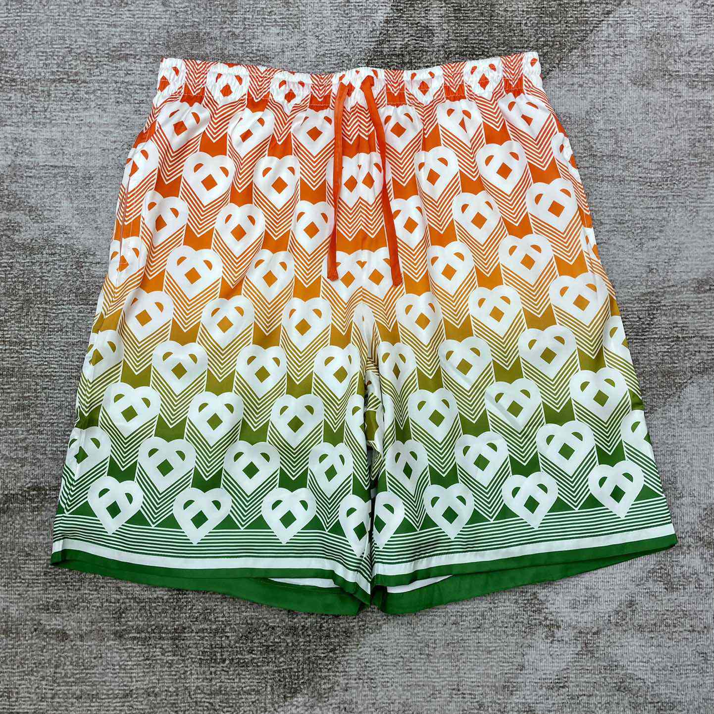 Casablanca Silk Shorts With Drawstring 'Heart Monogram Gradient'   CA3485 - everydesigner